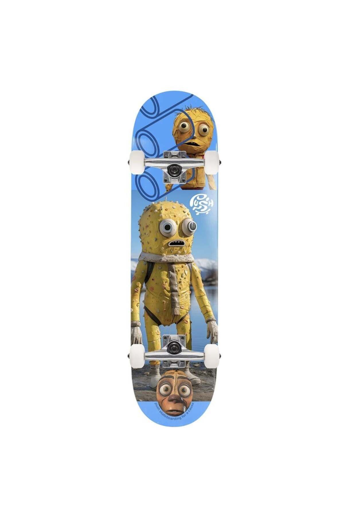 SerenityHaven 8.25 Yellow Man Fp Blue Skateboard Kaykay