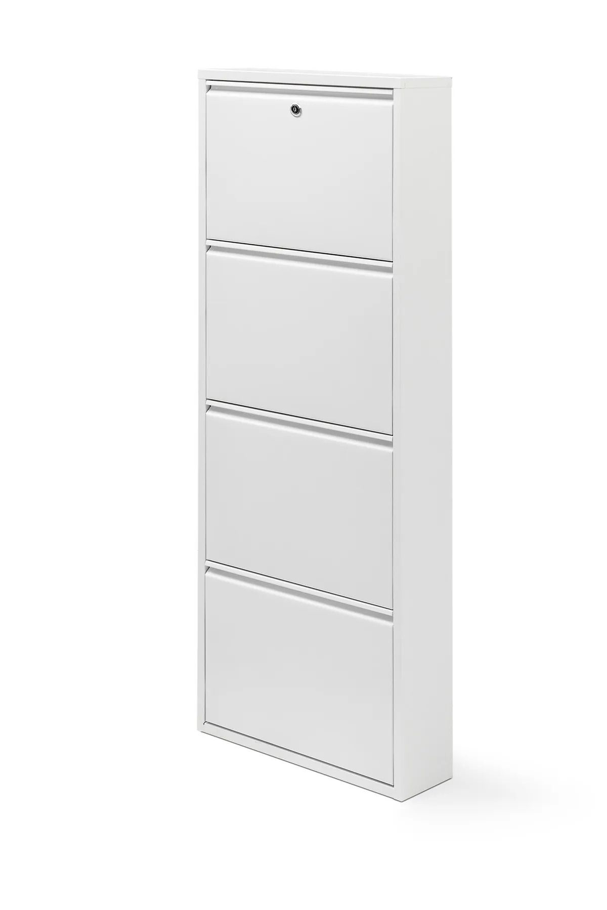 formood Kilitli 4'lü Metal Ayakkabılık - Beyaz - Ral 9016