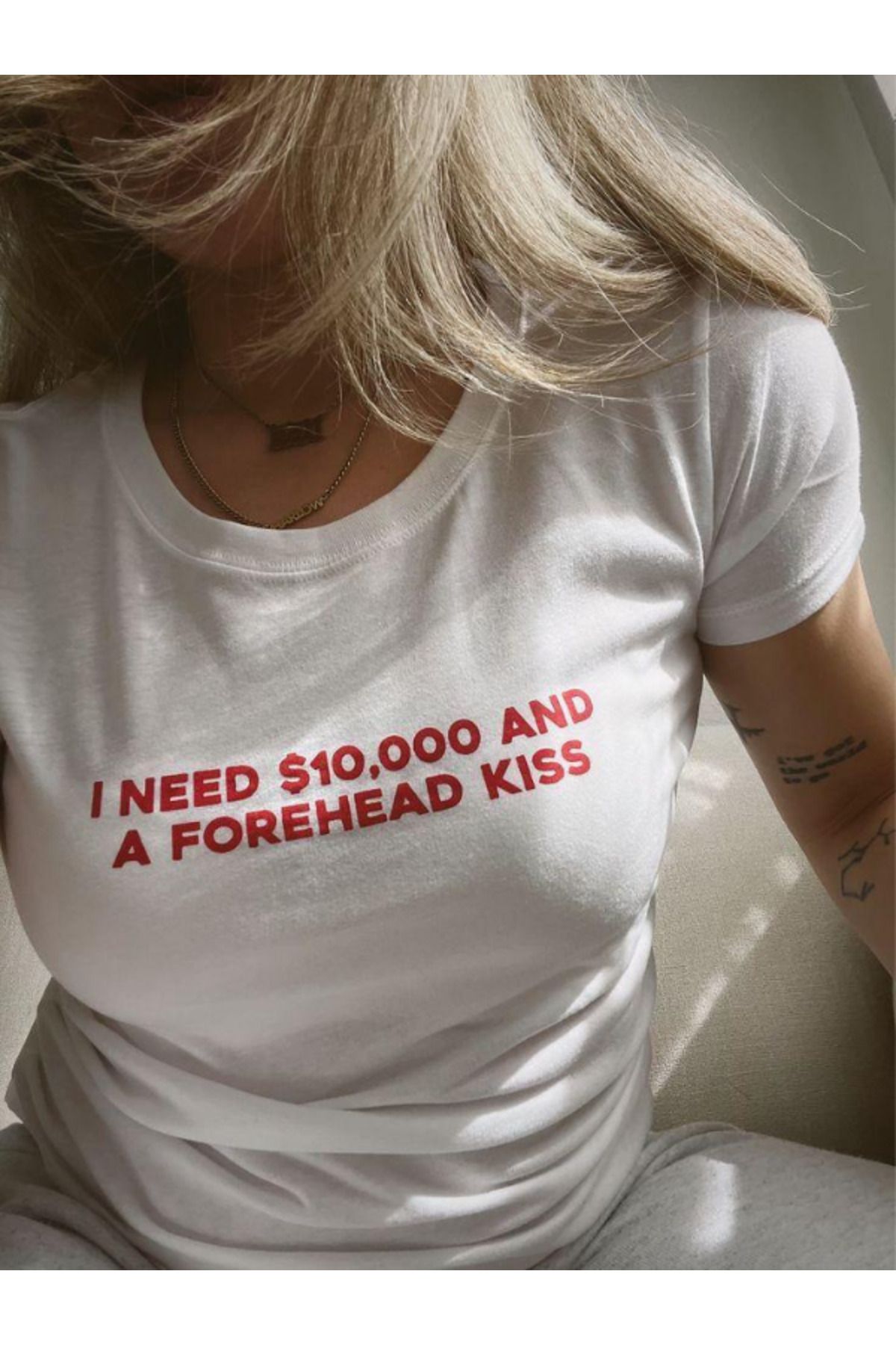 DEEFWEAR DREICH I NEED DOLAR BASKILI BEYAZ CROP
