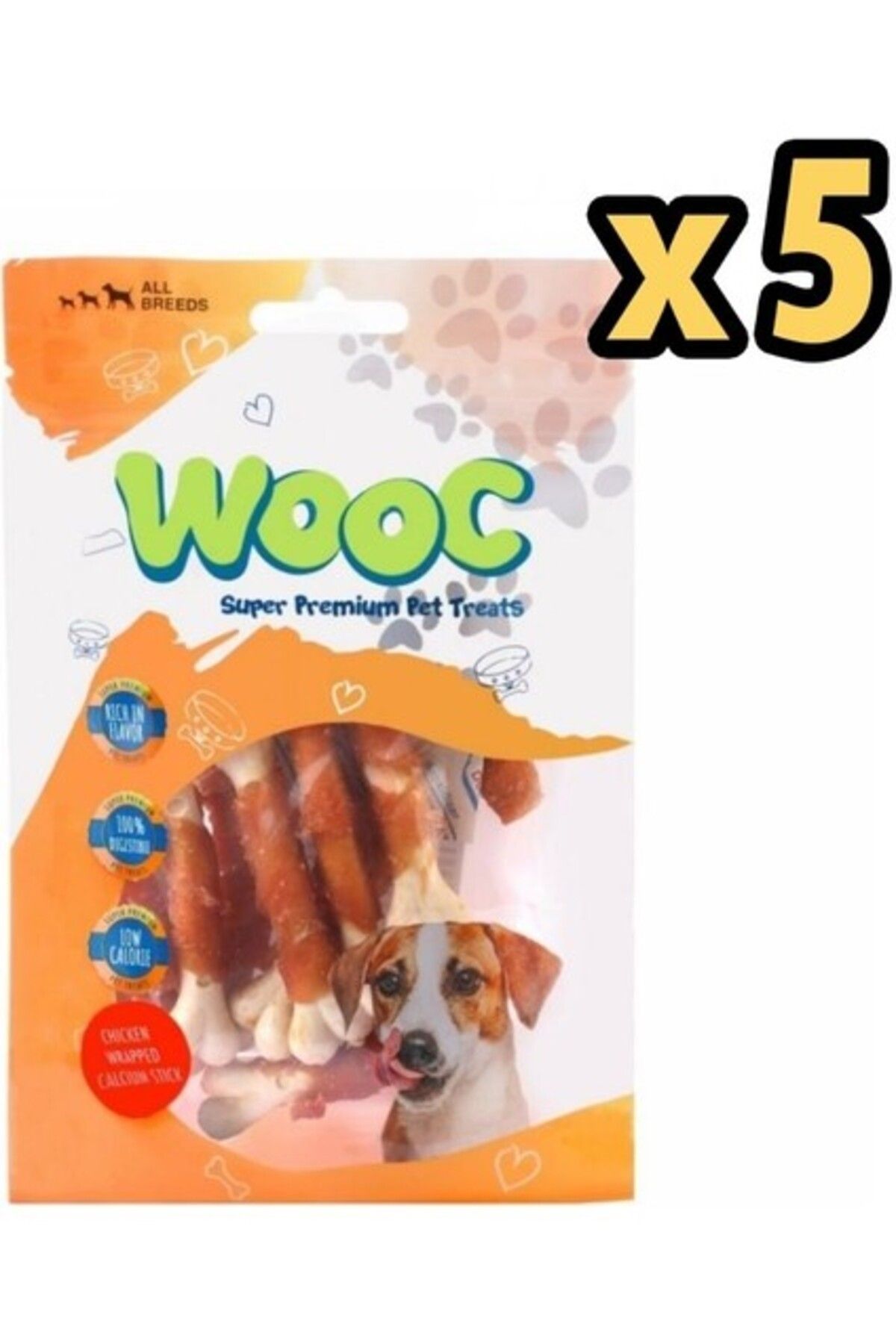 wooc Tavuk Sargılı Kalsiyum Kemikli Köpek Ödül Maması 80 gr x 5 Adet