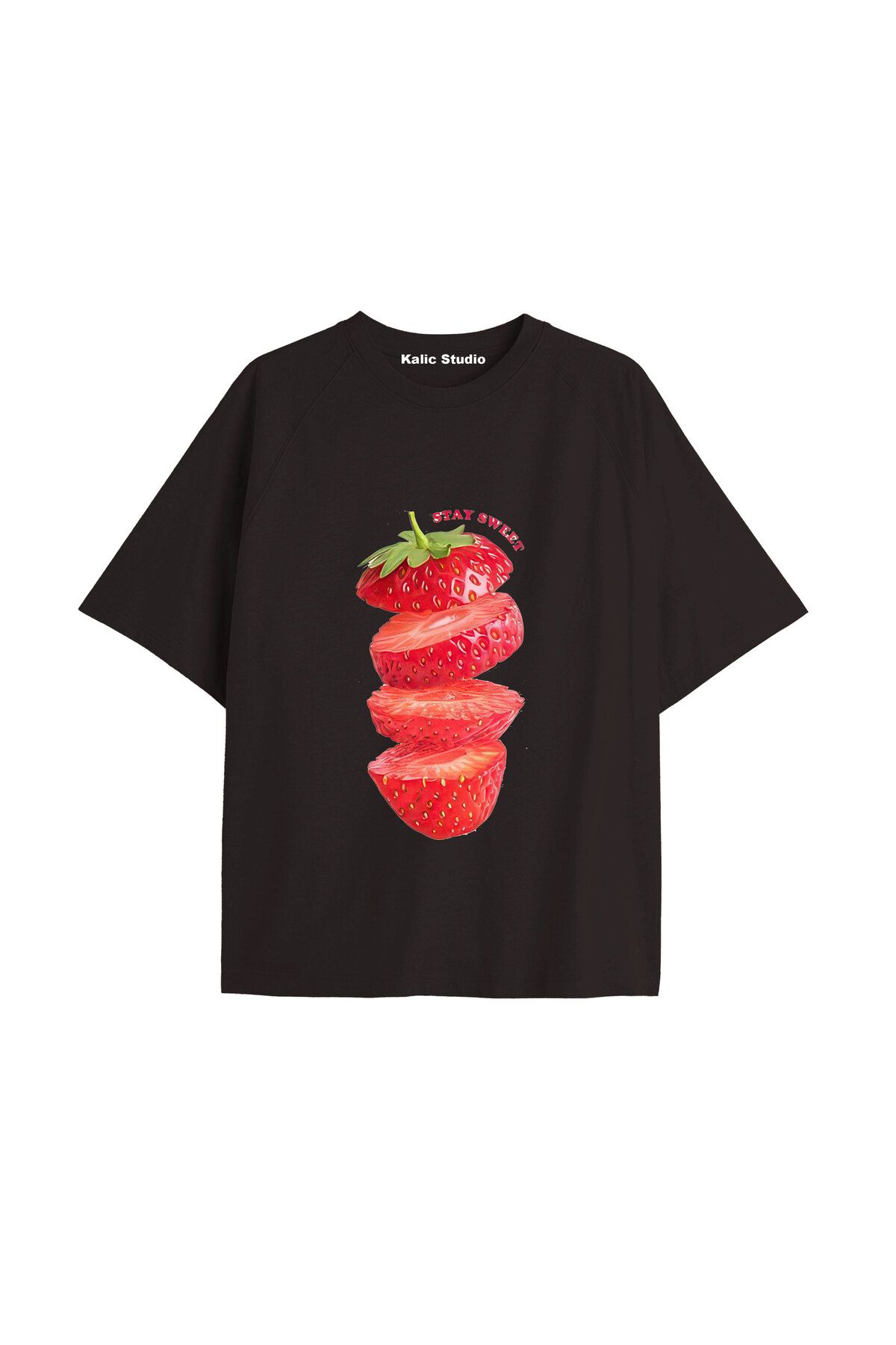 Kalic Studio Y2k vintage Cherry Baskılı Sİyah T-shirt KOD 93