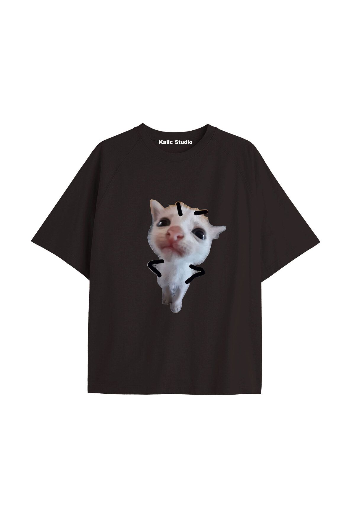 Kalic Studio Y2k vintage Cats Baskılı Sİyah T-shirt KOD 28