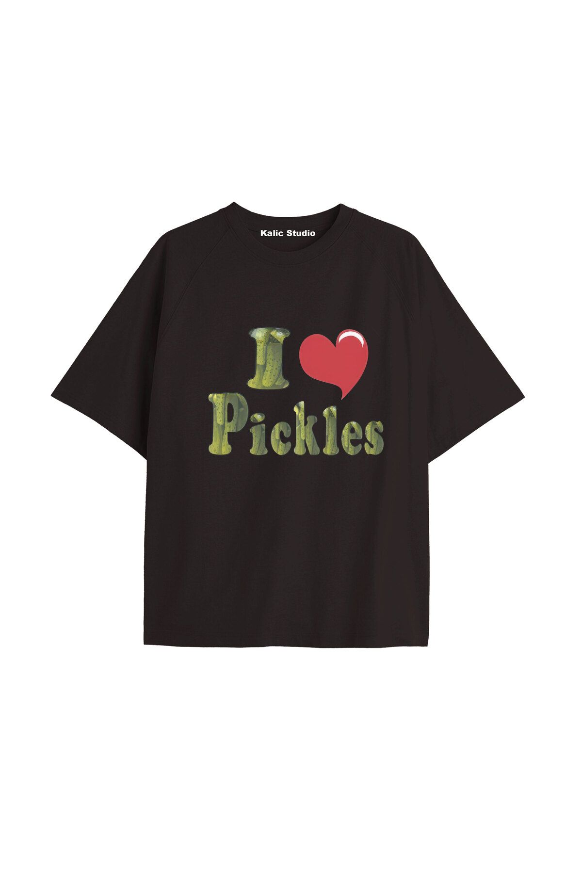 Kalic Studio Y2k vintage Pickles Baskılı Sİyah T-shirt KOD 224