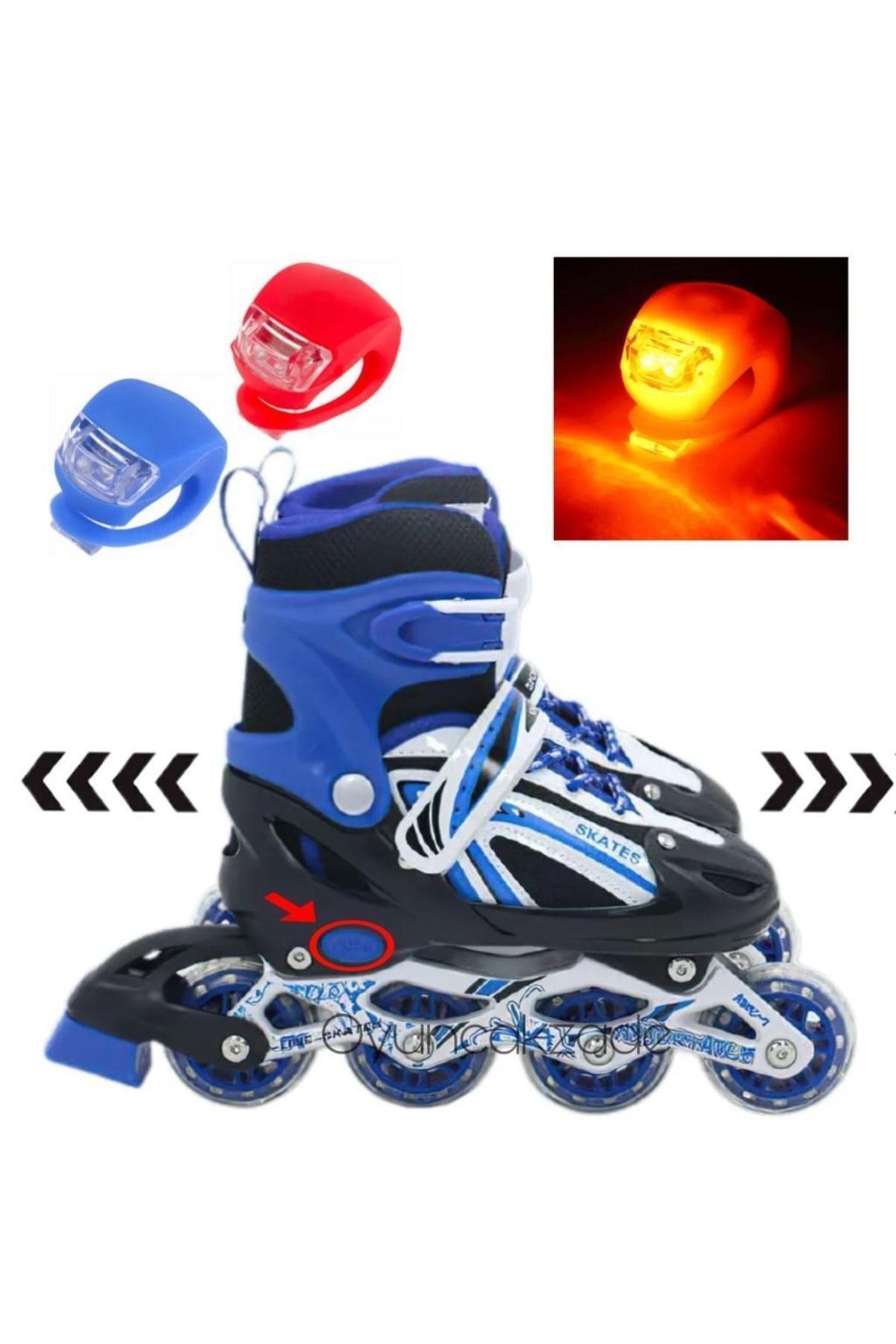 SerenityHaven Paten Işıklı Boy Ayarlanabilir Alüminyum Gövde 2 Fonsiyonlu Çocuk Alıştırma Pateni Led Işıkı