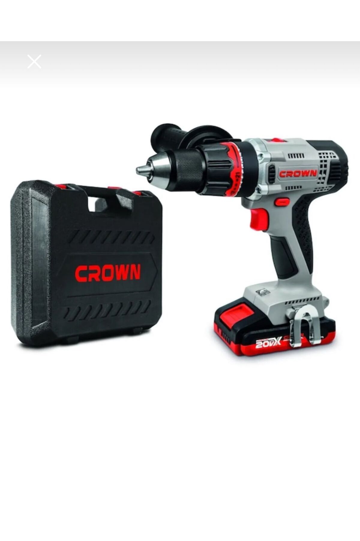 Crown Anahtarsız CT21075HMX-2BMC 20V 2Ah Li-ion Çift Akülü Darbeli Matkap Vidalama 2 Yıl Darbeli