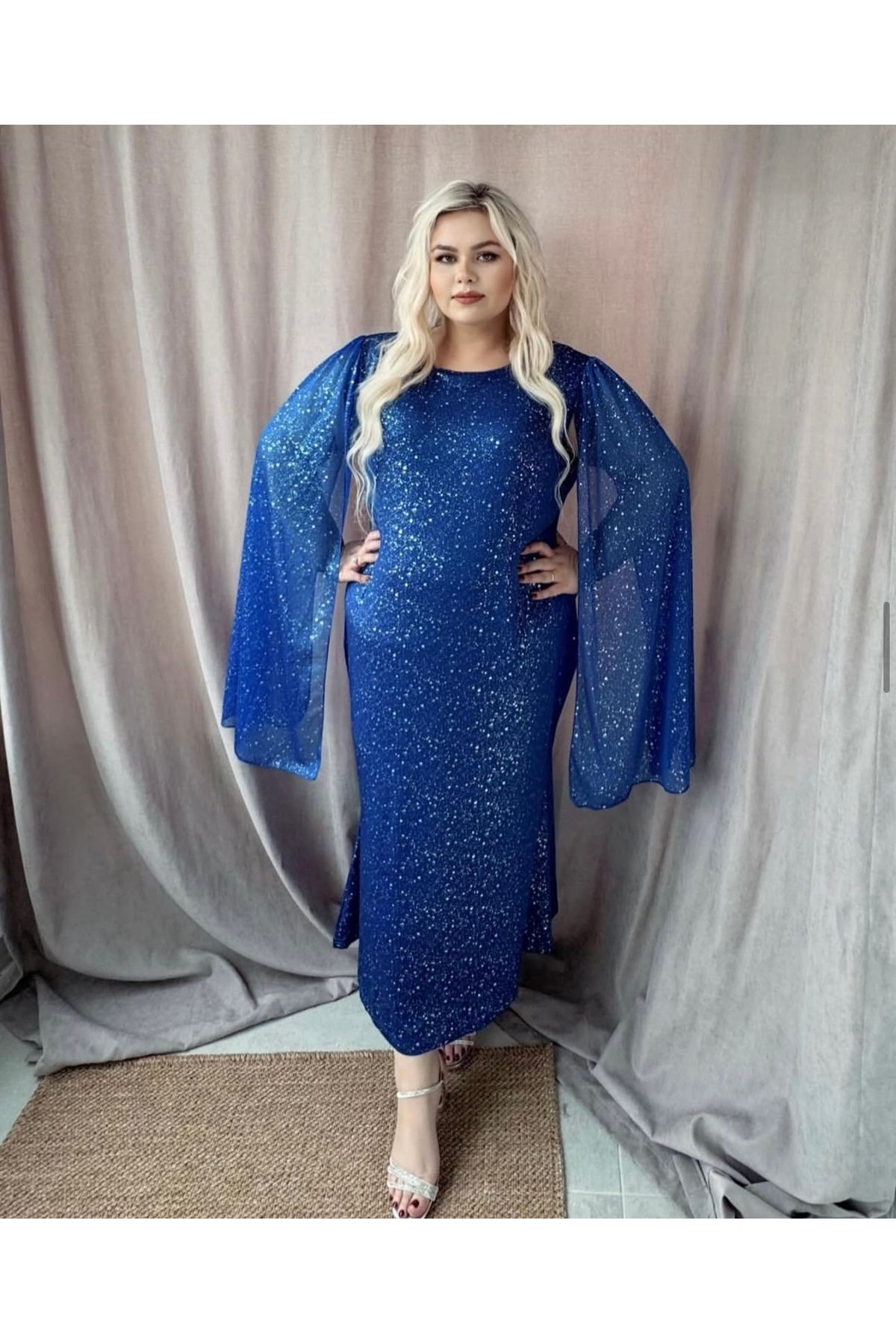 MODA Parlak Büyük Beden Abiye
