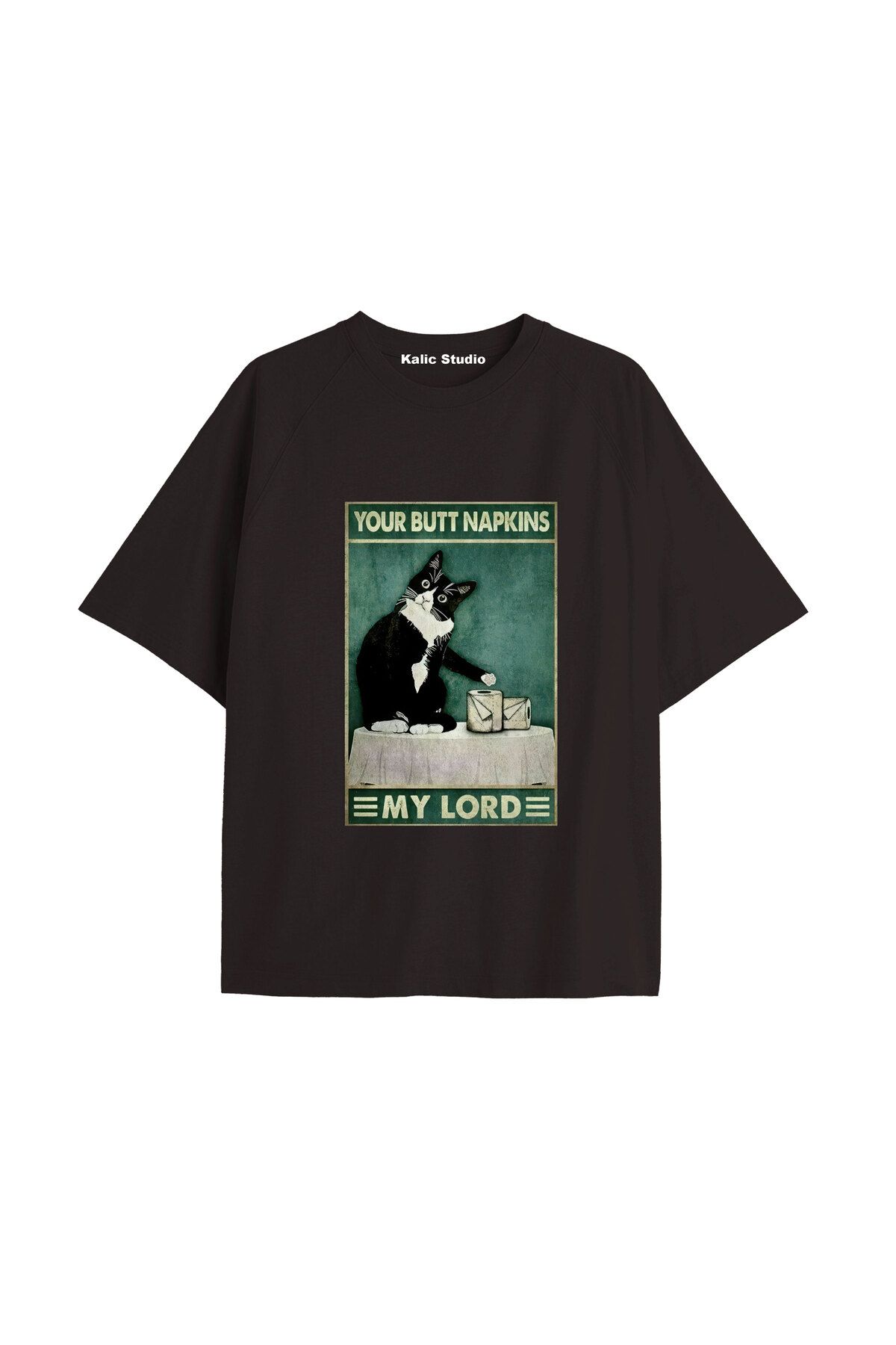 Kalic Studio Y2k vintage Cats Baskılı Sİyah T-shirt KOD 22