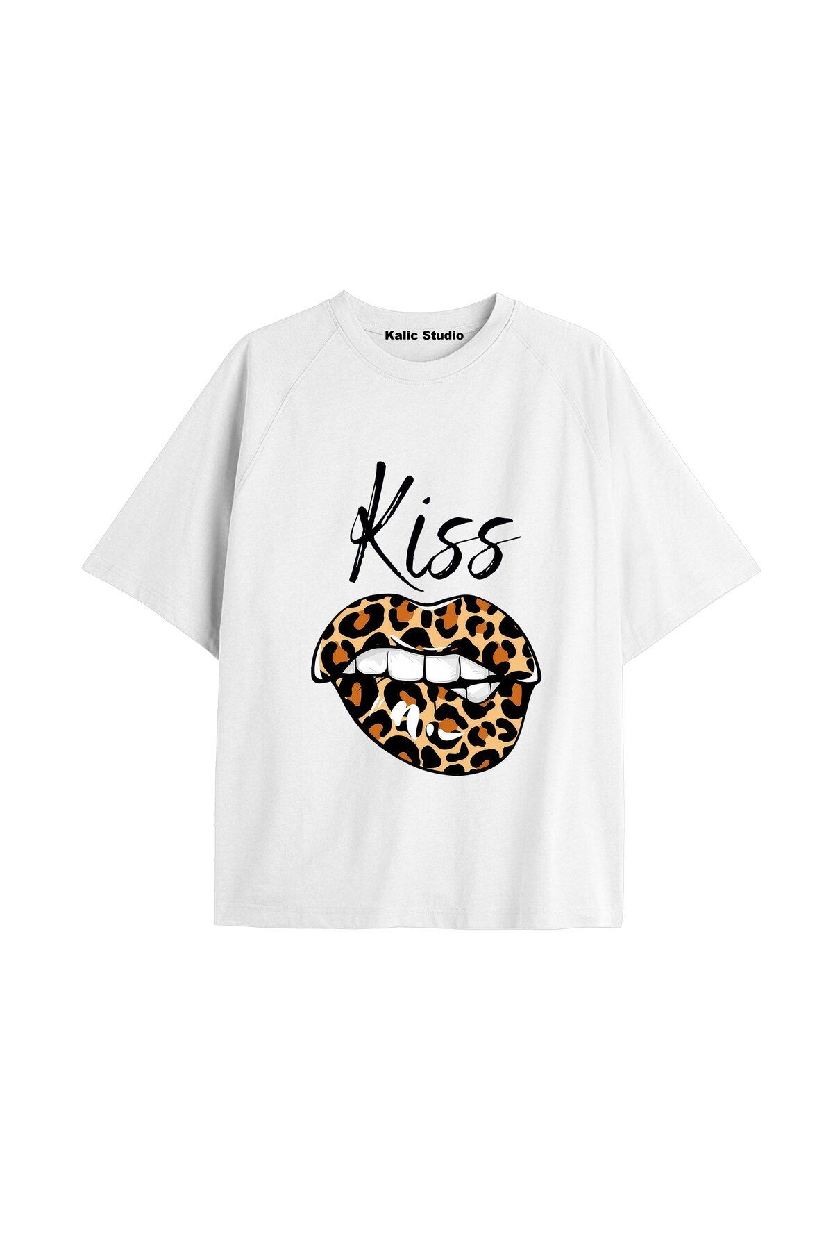 Kalic Studio Y2k vintage Leopar Baskılı Sİyah T-shirt KOD 106