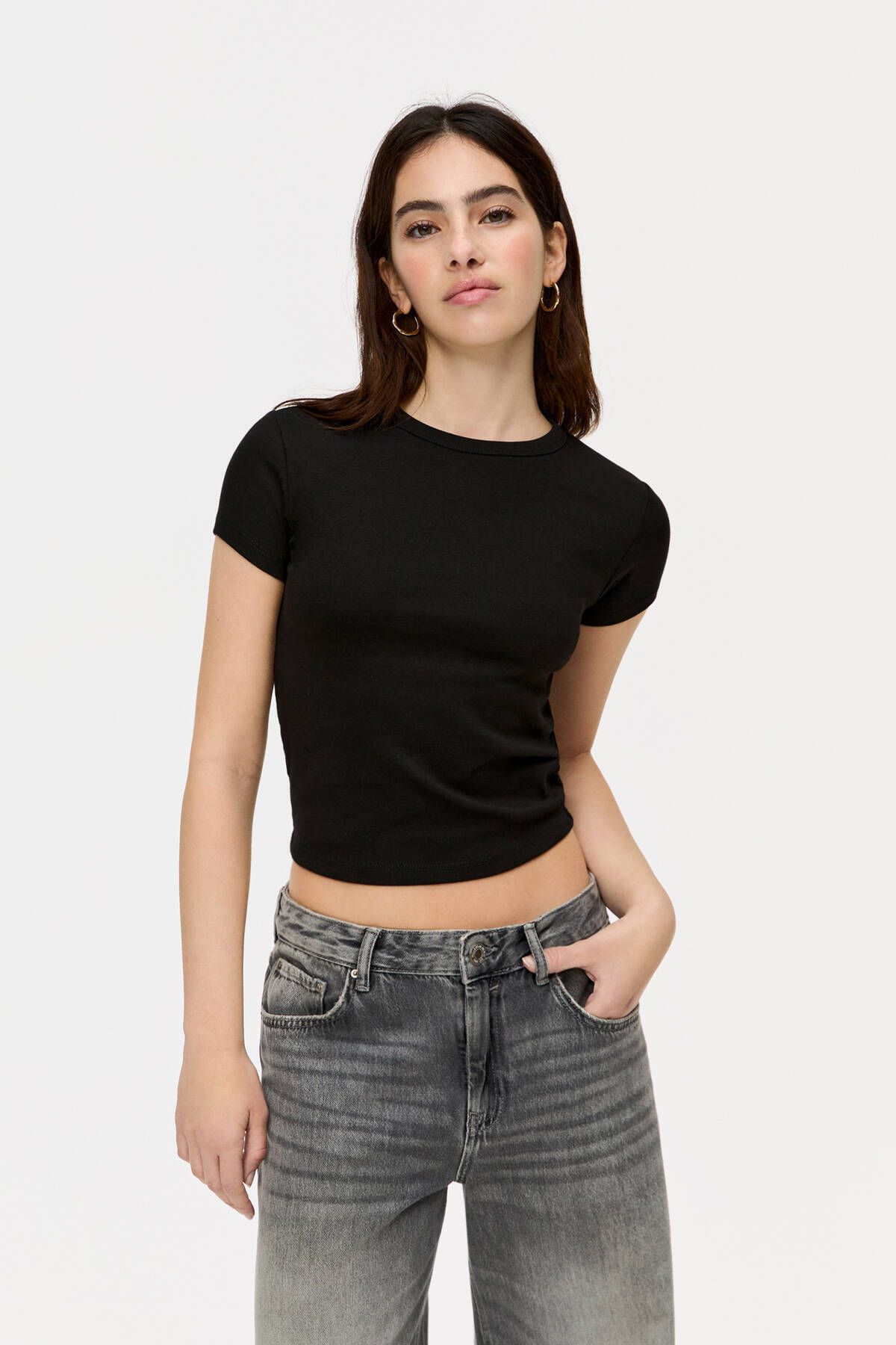 JANSO GROUP Vücuda oturan t-shirt