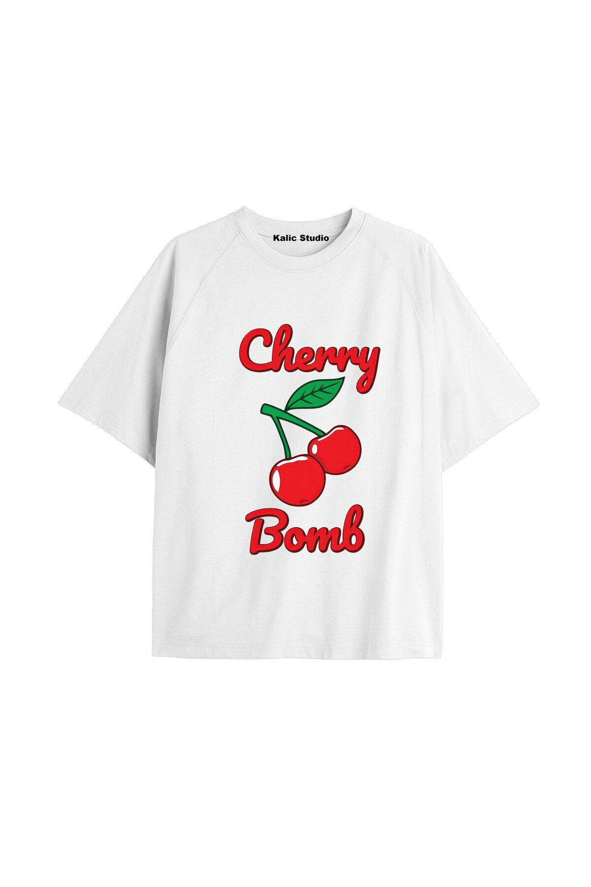 Kalic Studio Y2k vintage Cherry Baskılı Sİyah T-shirt KOD 69