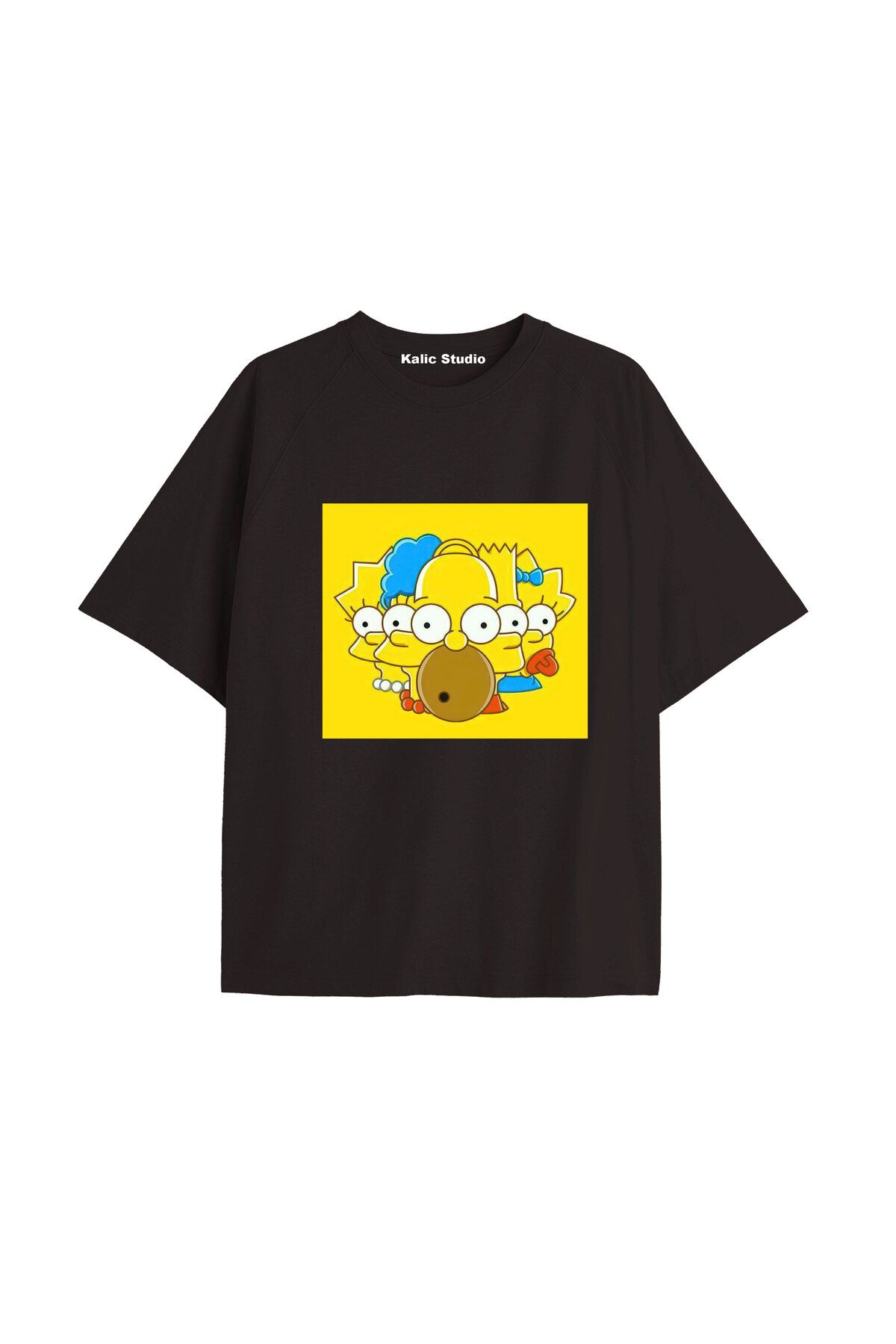 Kalic Studio Y2k vintage Simpson Baskılı Sİyah T-shirt KOD 294