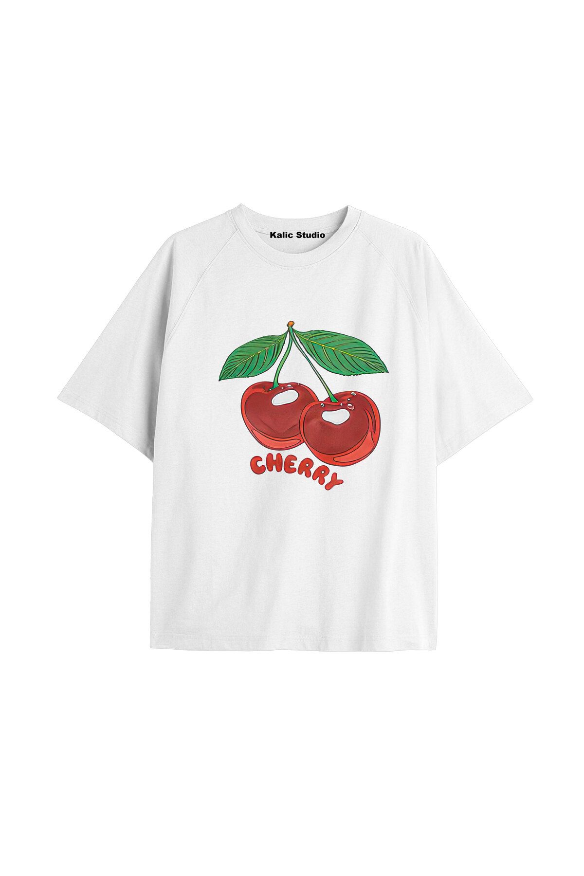 Kalic Studio Y2k vintage Cherry Baskılı Sİyah T-shirt KOD 45