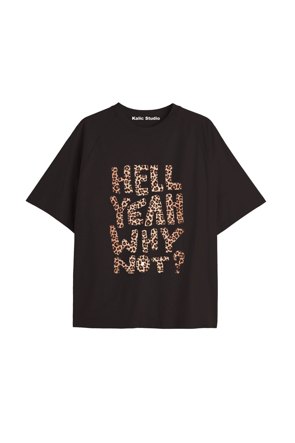 Kalic Studio Y2k vintage Leopar Baskılı Sİyah T-shirt KOD 167