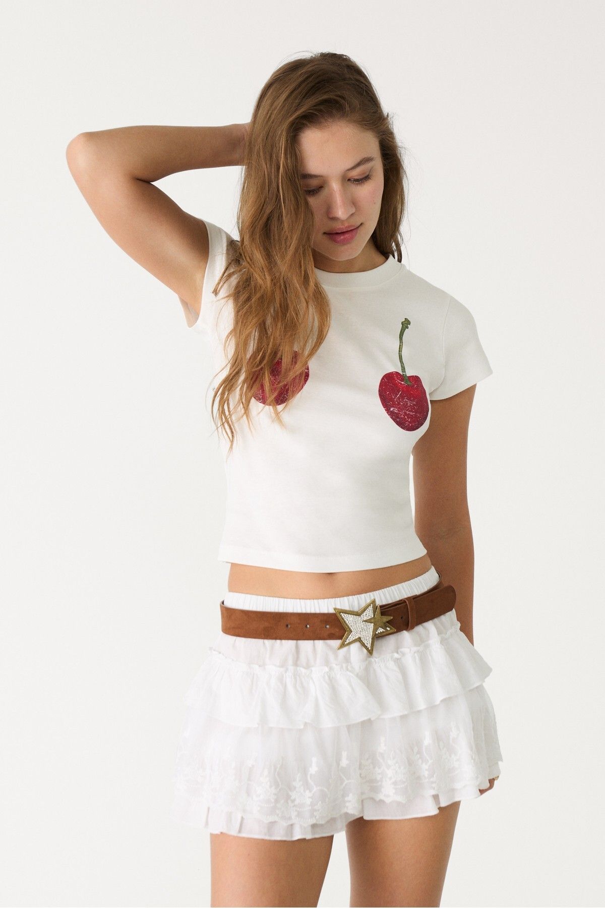 Stradivarius-Short sleeve cherry T-shirt 3