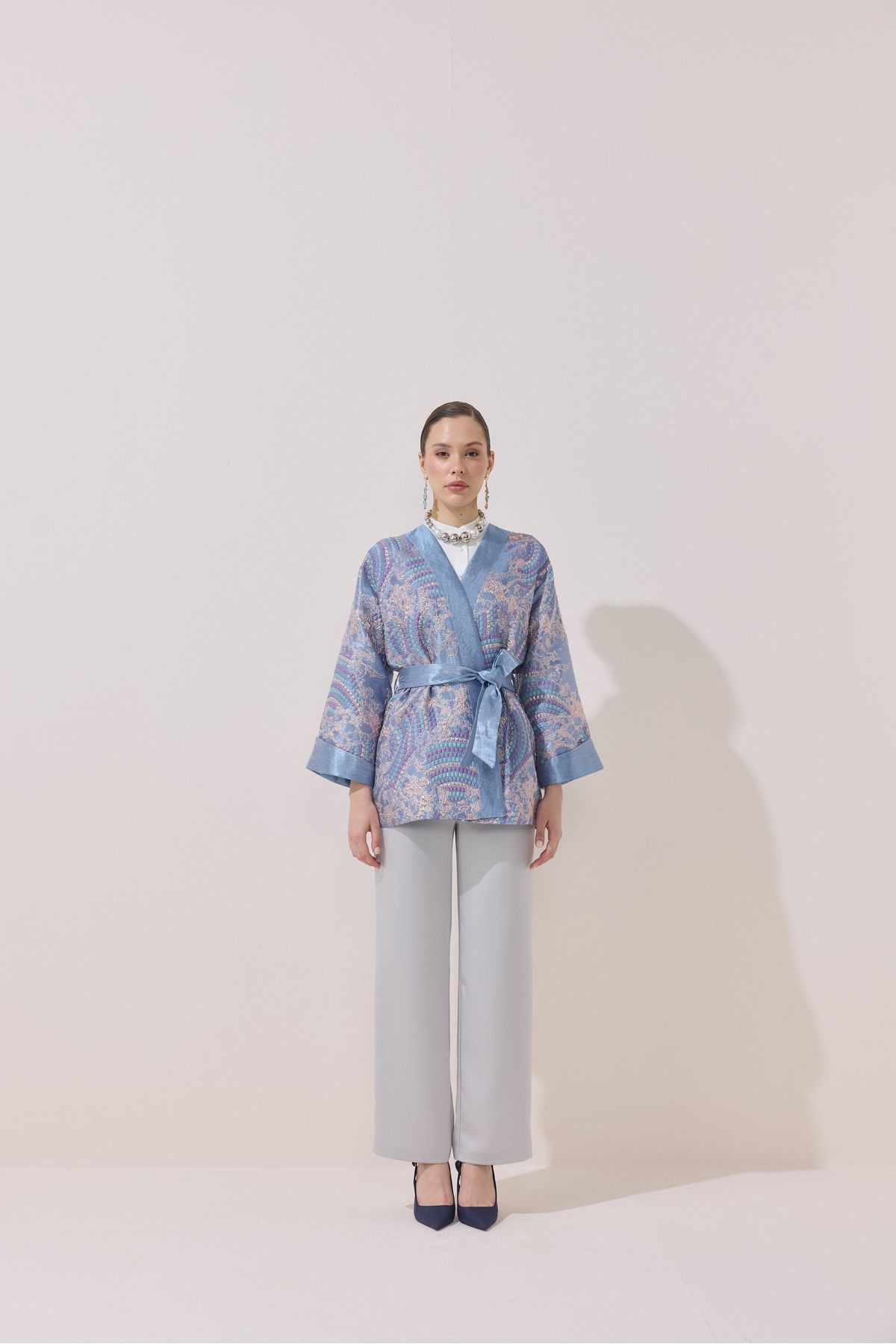 NUR KALAY COLLECTION GARNİLİ JAKAR KİMONO