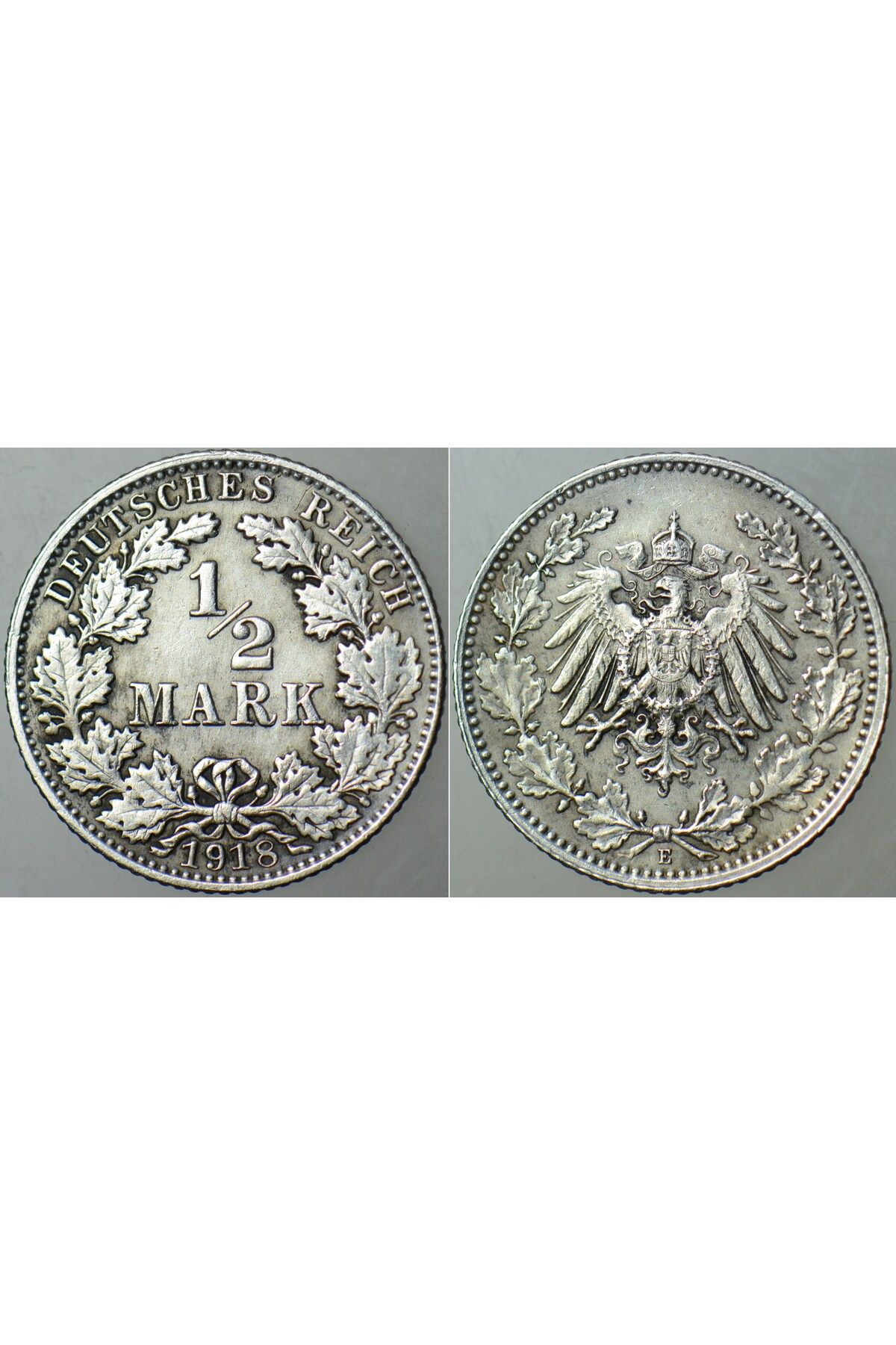 Banknoting ALMANYA GÜMÜŞ 12 MARK 1918 E. AZ ÇIKAR. DEUTSCHES REICH. KAYZER II. WİLHELM DÖNEMİ. ÇİLALTI KONDİSYO
