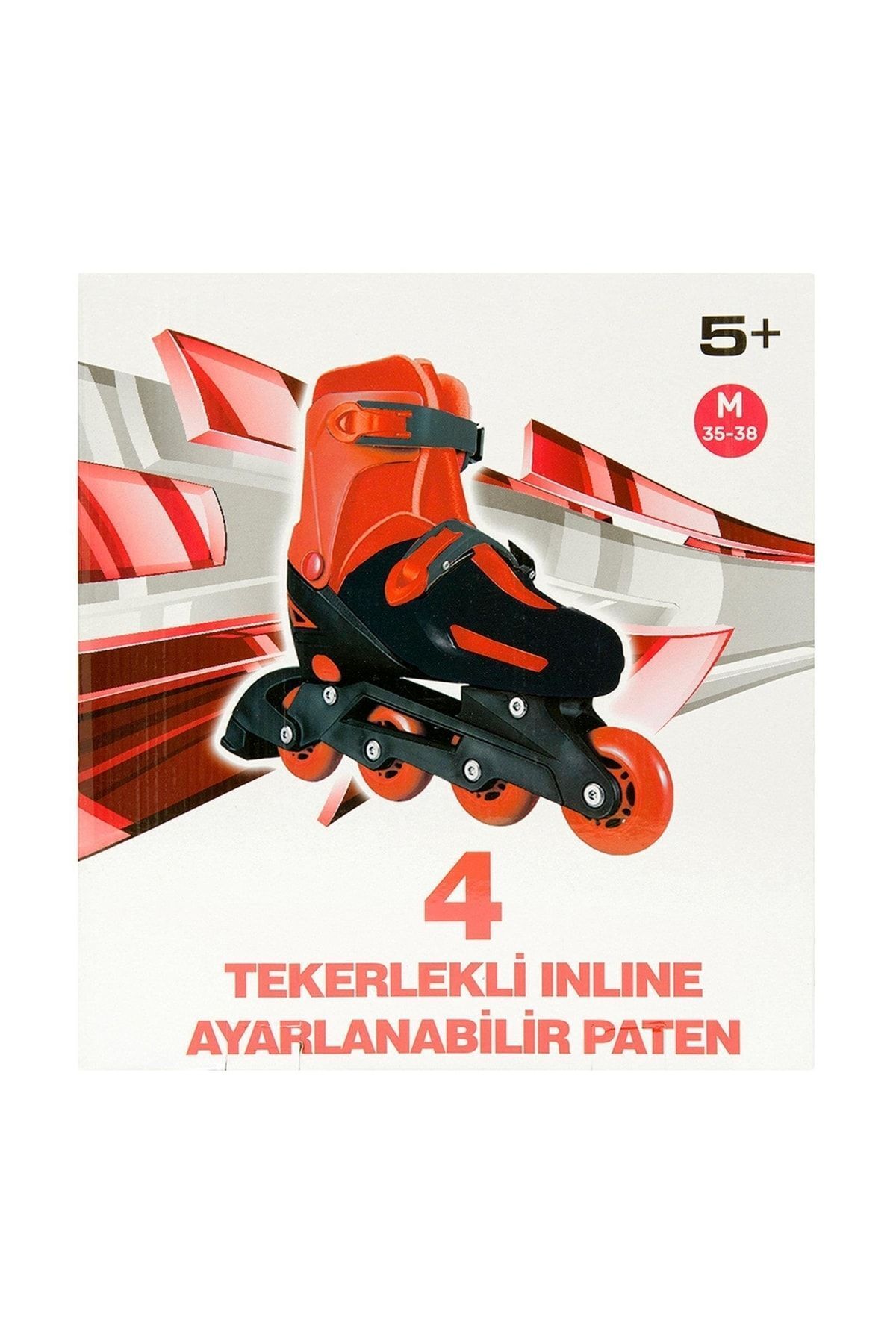 SerenityHaven 4 Tekerlekli Inline Paten 35-38 Kırmızı