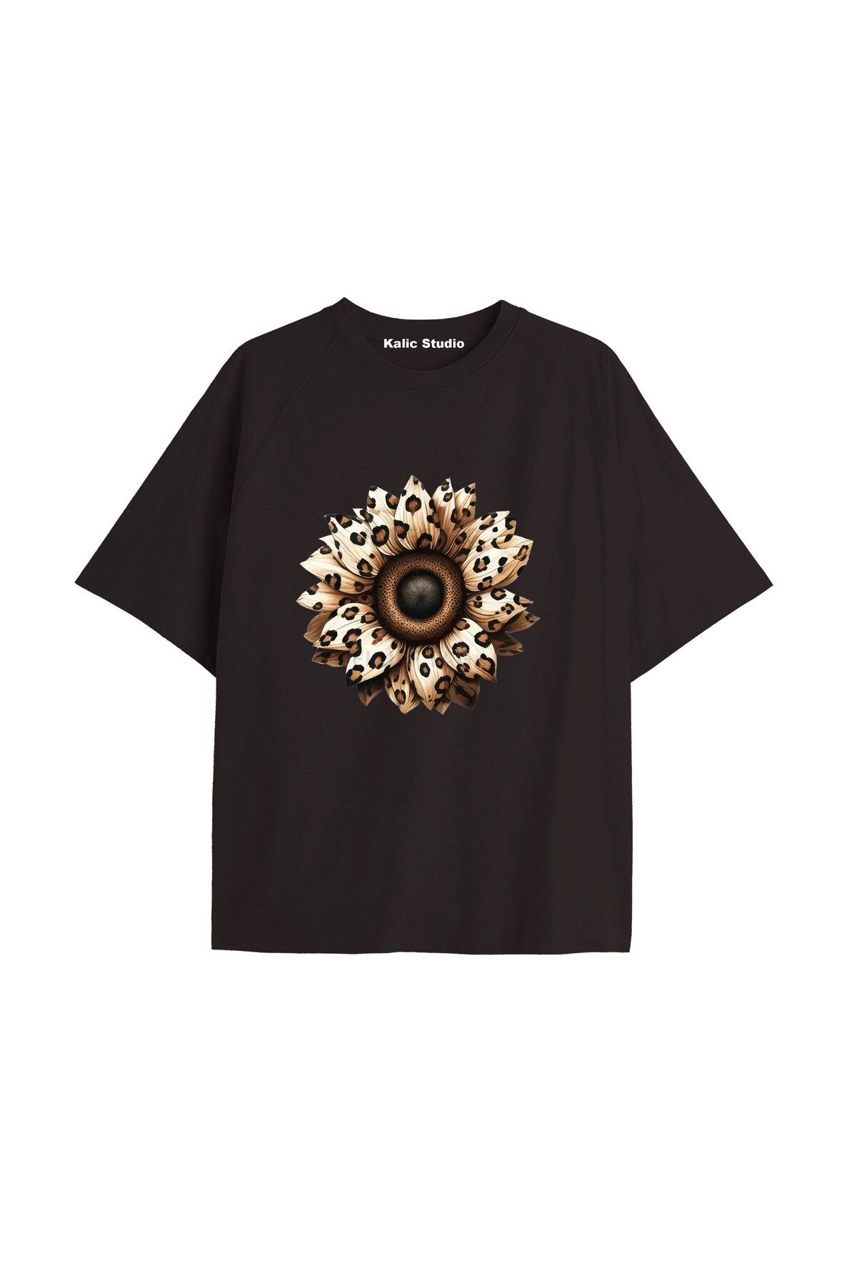Kalic Studio Y2k vintage Leopar Baskılı Sİyah T-shirt KOD 154