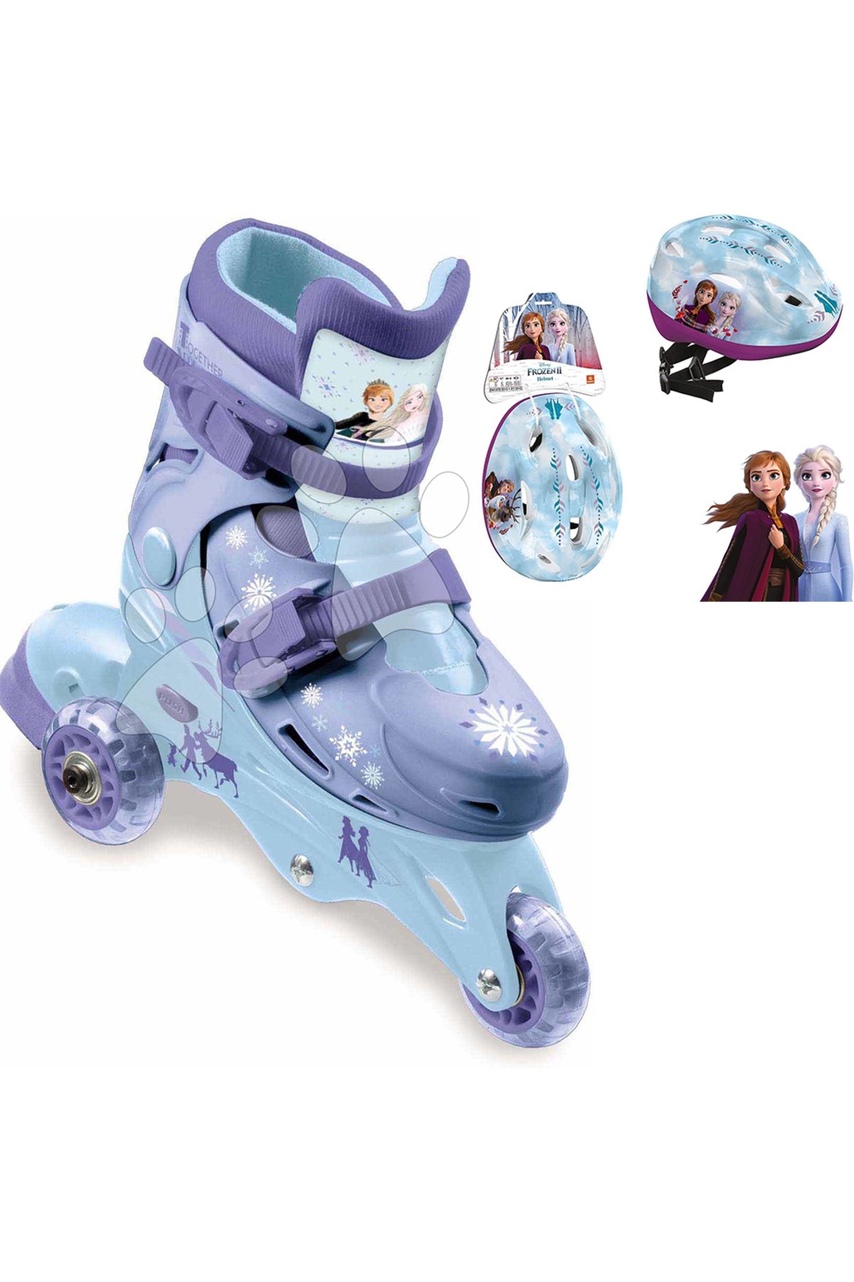 Cici Oyuncak Kız Çocuk Alıştırma Ve Normal Kullanım Paten Frozen + Koruyucu Kask 29-32 Numara Değişebilir