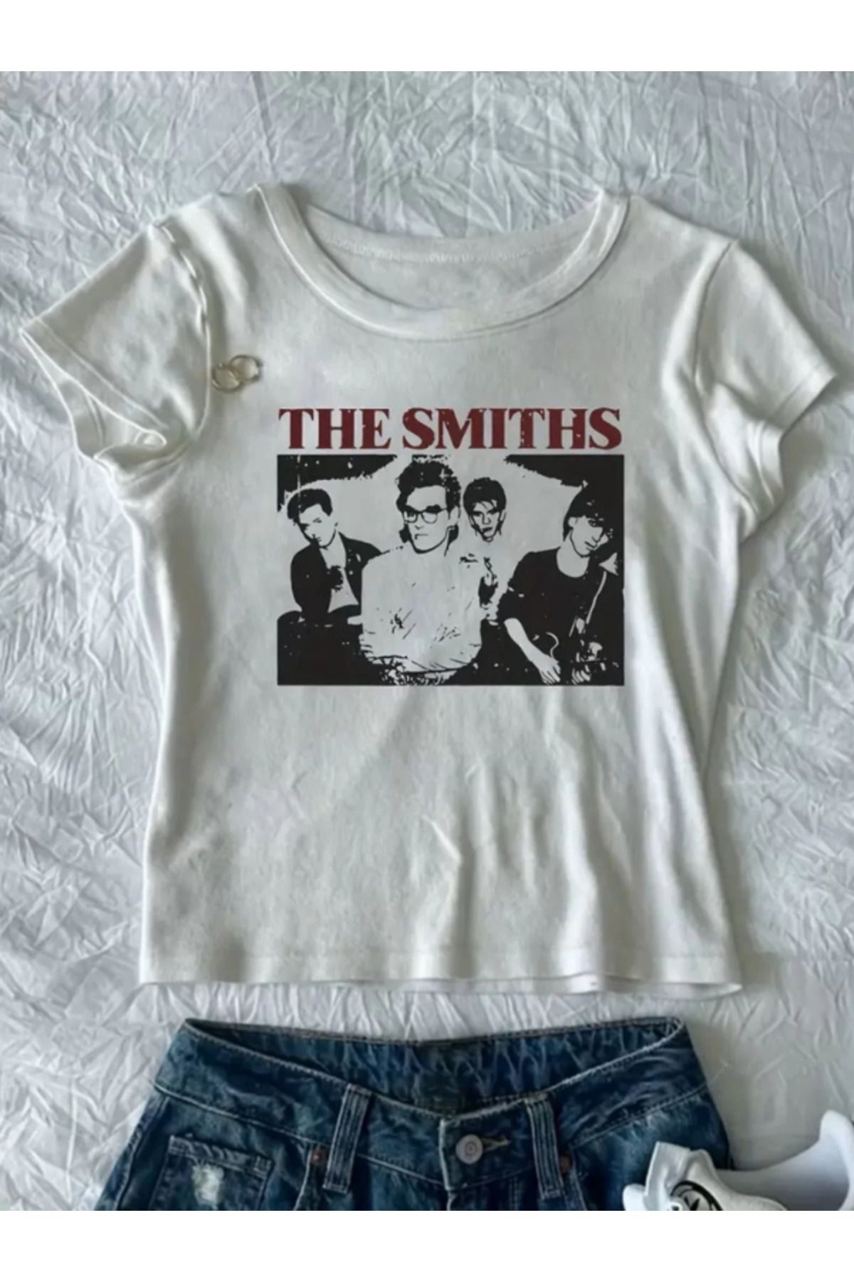 DEEFWEAR DREICH THE SMITHS BASKILI BEYAZ CROP