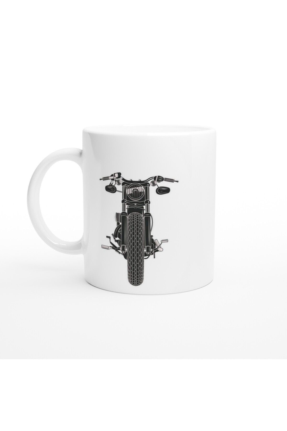 MESCHAIN Önden Görünümlü Retro Motosiklet Baskılı Kupa Bardak