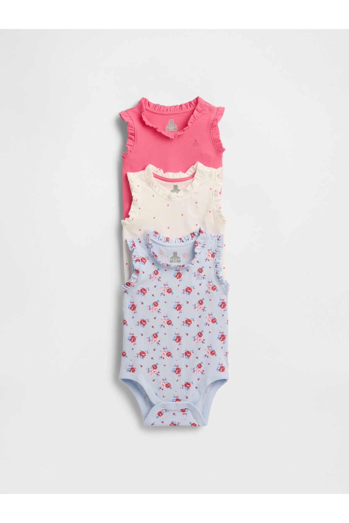 GAP Bebek Mavi First Favorites Organik Pamuk 3'lü Bodysuit Seti