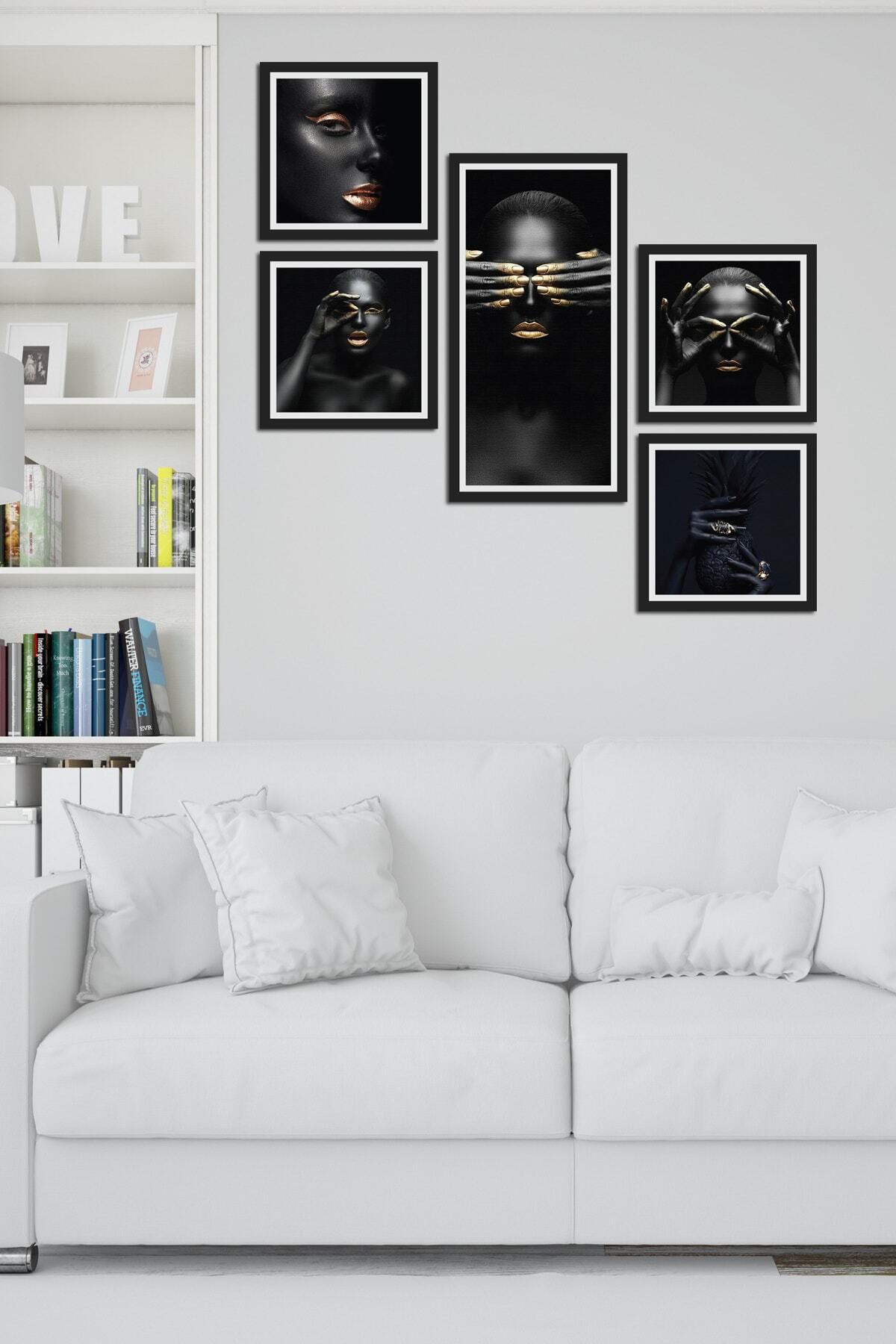 Pi Dekorasyon Collage Style 5 Parçalı Mdf Tablo Atf261