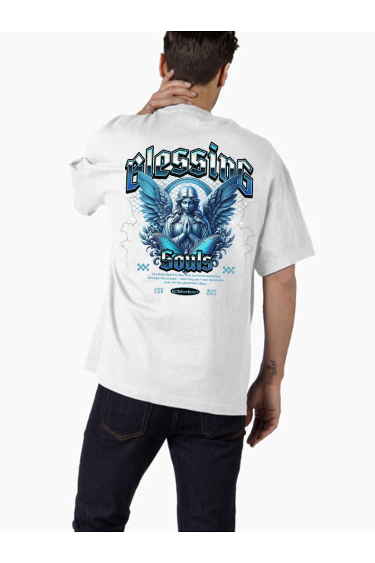 COMVİCHO Unisex streetwear141 Tasarım Baskılı Oversize T-Shirt