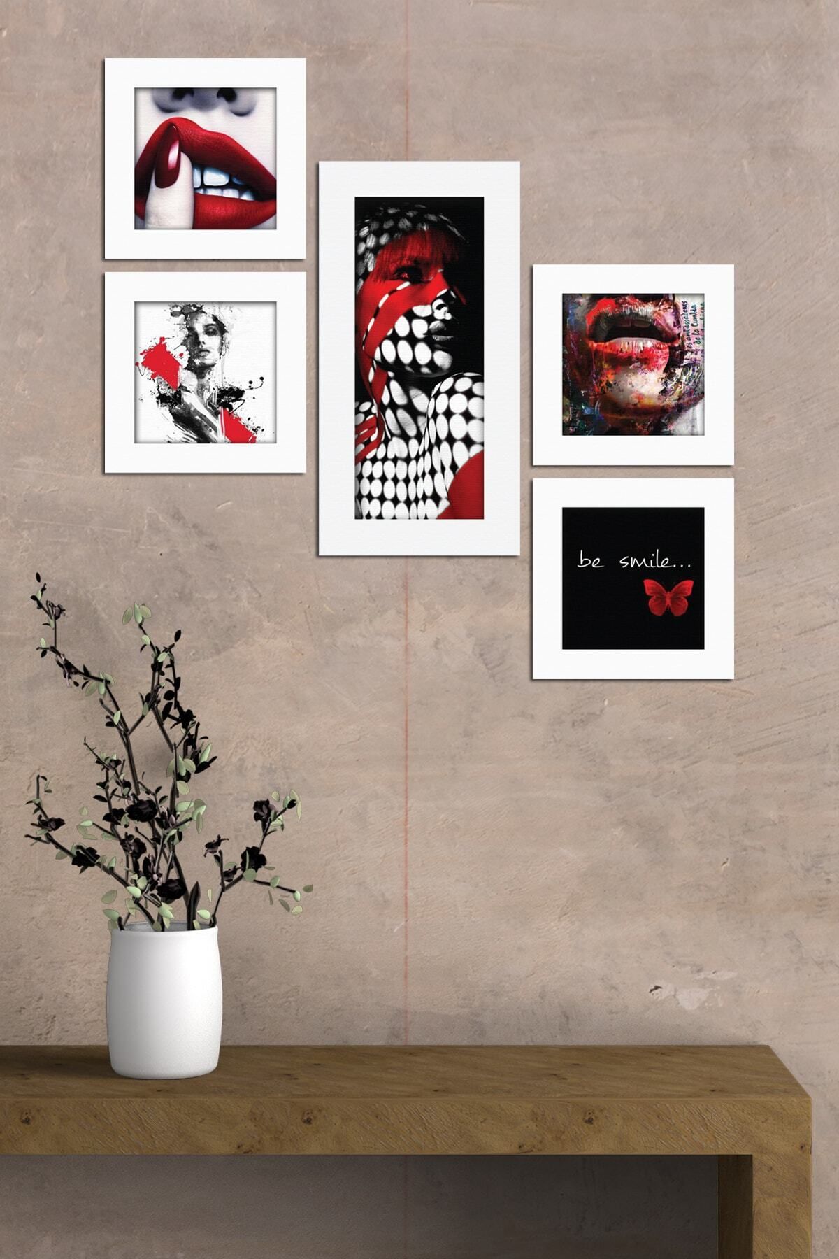 Pi Dekorasyon Collage Style 5 Parçalı Mdf Tablo Atf226