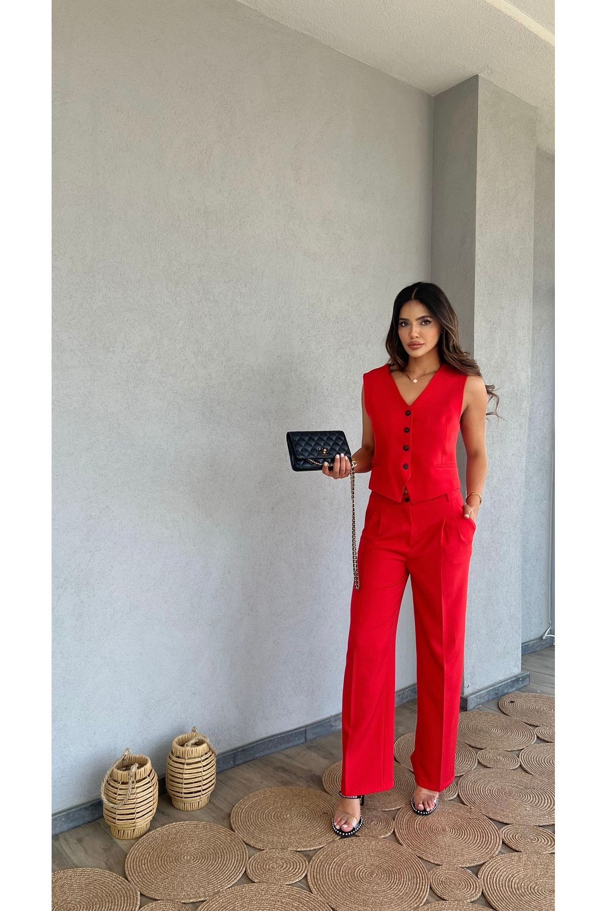 B&S FASHION Yelekli Takım