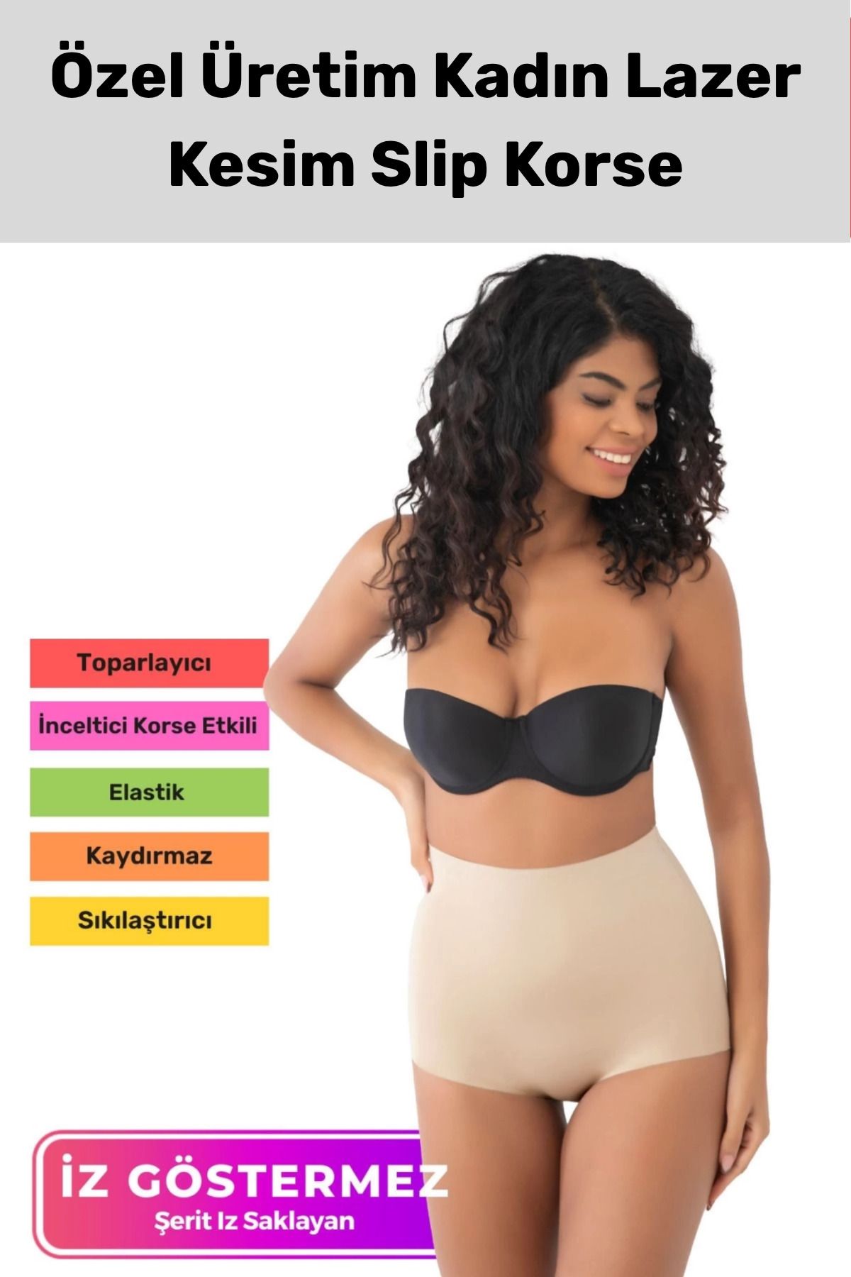 PeraNova Premium Sıkılaştırıcı İz Göstermeyen Toparlayıcı Şekillendirici Kaymaz Lazer Kesim Slip Korse