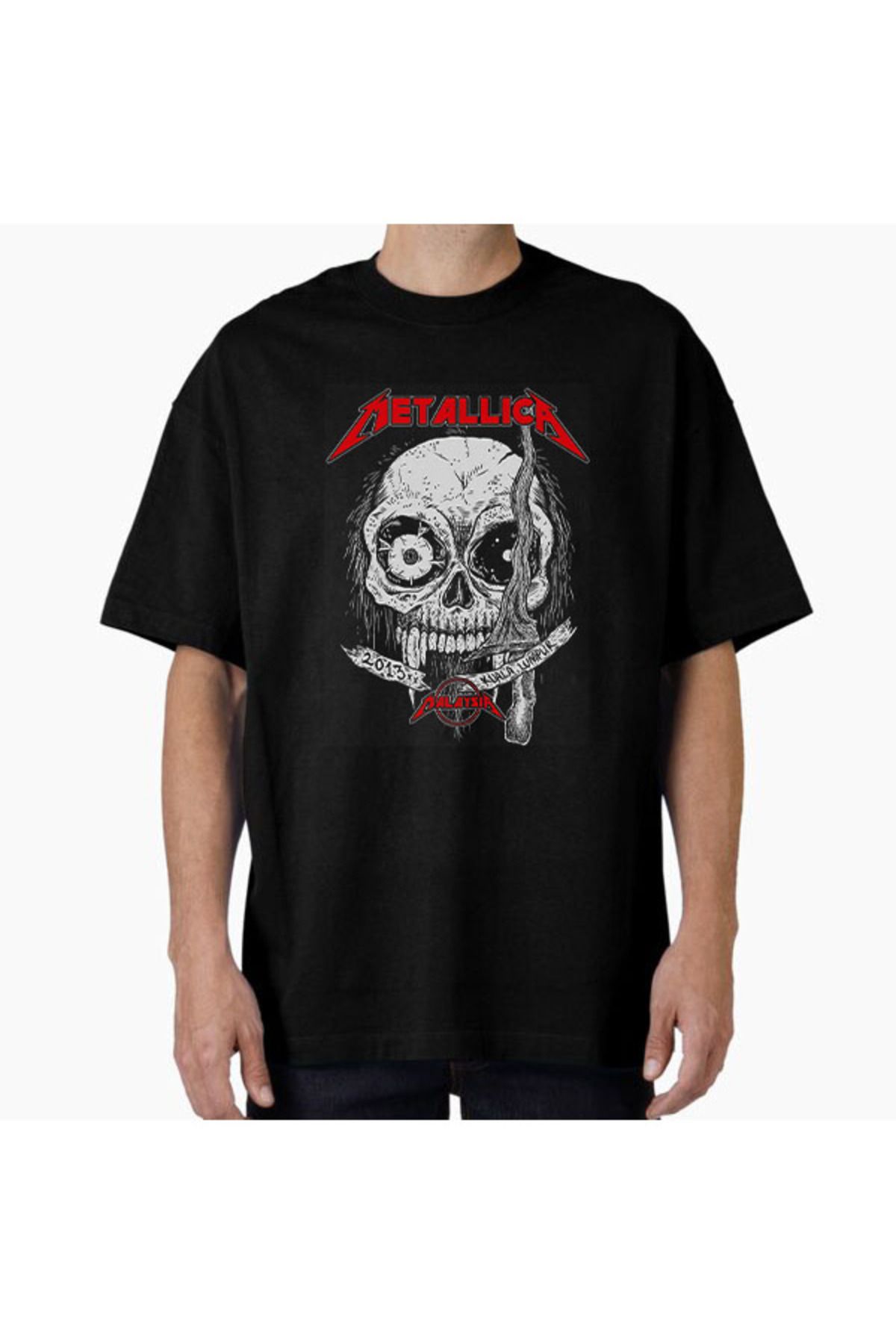 COMVİCHO Unisex metal31 Tasarım Baskılı Oversize T-Shirt