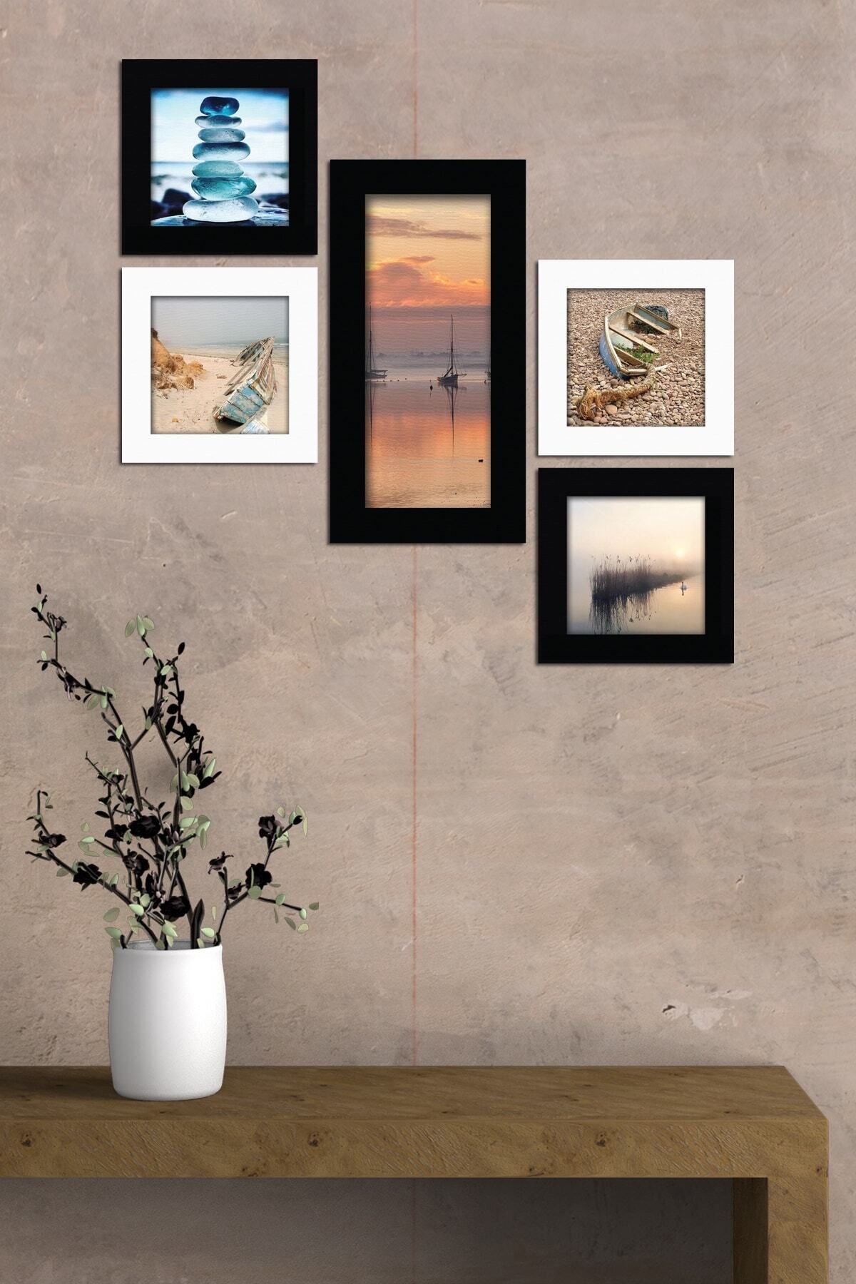 Pi Dekorasyon Collage Style 5 Parçalı Mdf Tablo Atf228