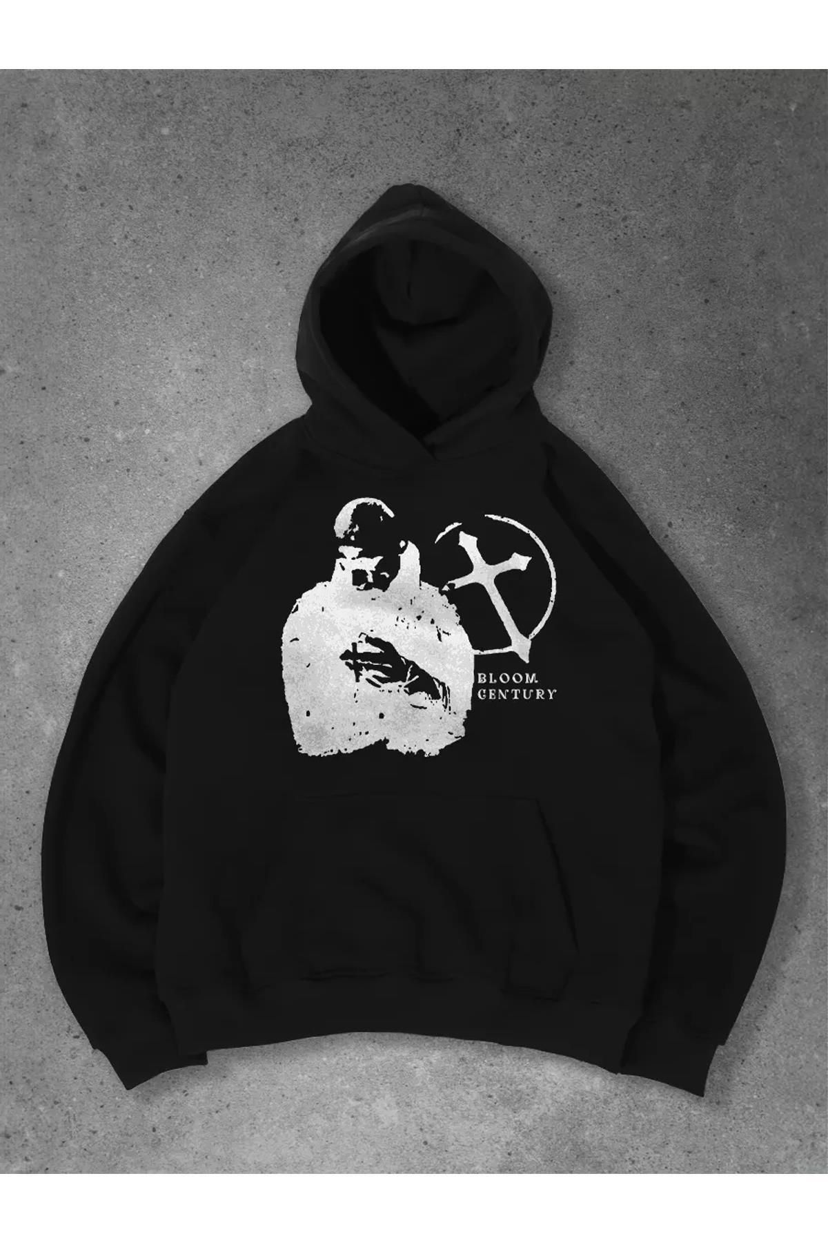 Boi Unisex Bloom Silüet Sweatshirt Siyah