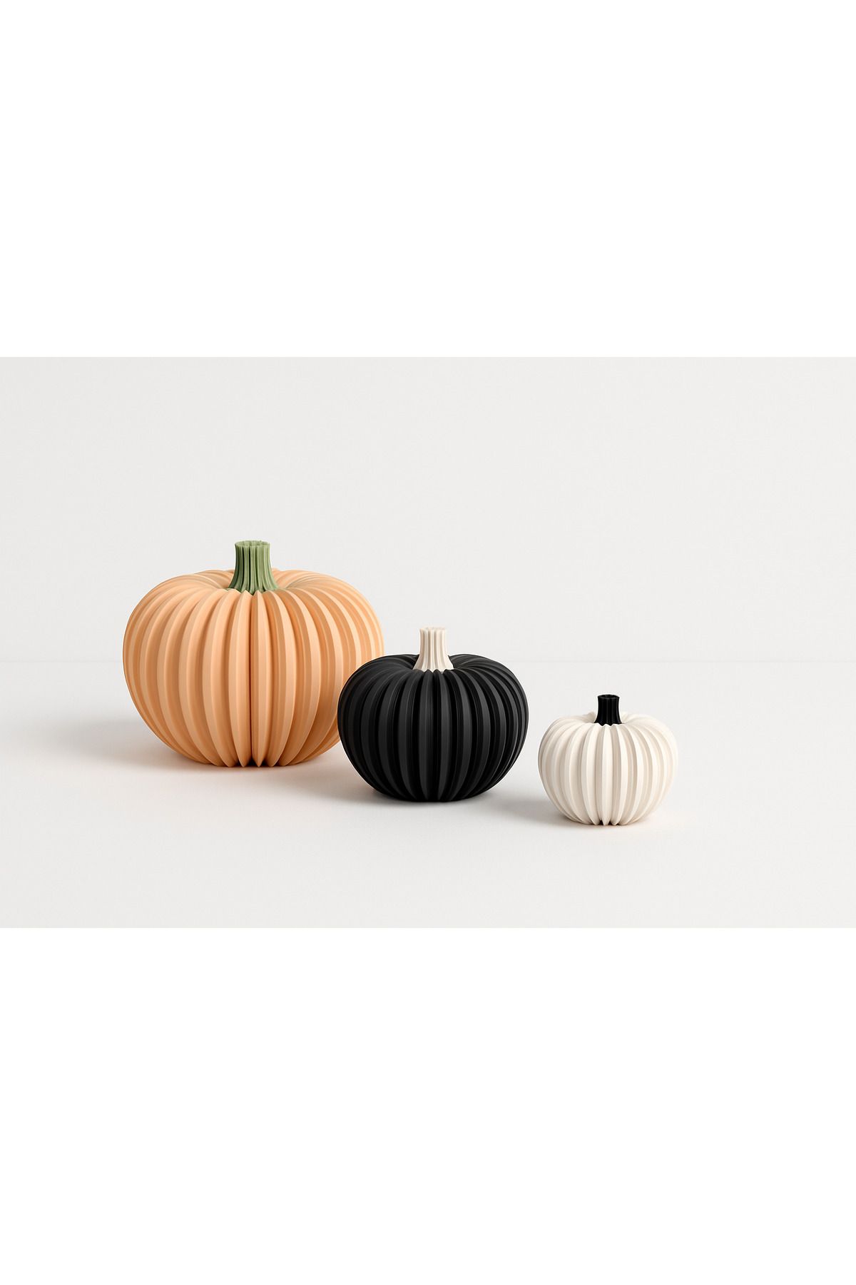 Slyvia Ripple Pumpkin - 3 lü Dekoratif Kabak Seti - Dilediğiniz Renk Seçeneği ile