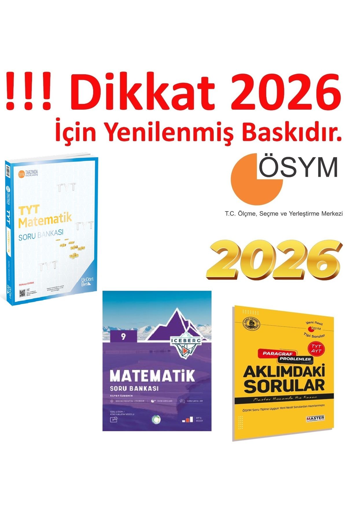 Üç Dört Beş Yayıncılık Üç Dört Beş Yayıncılık TYT Matematik Soru Bankası & Okyanus 9. Sınıf İceberg Matematik Soru Bankası
