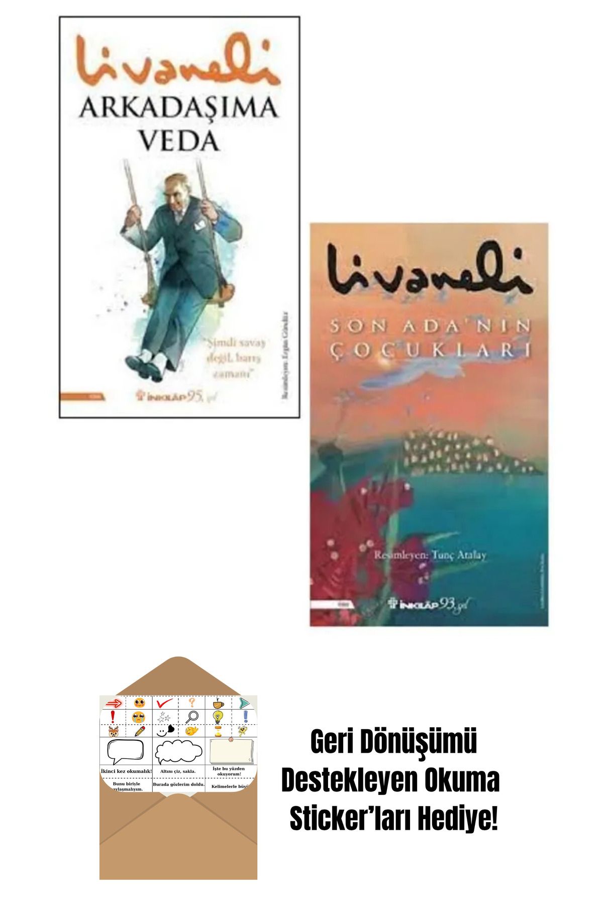 Alfa Yayınları Zülfü Livaneli 2 Kitap Set / Arkadaşıma Veda - Son Ada'nın Çocukları + Okuma Sticker'ları