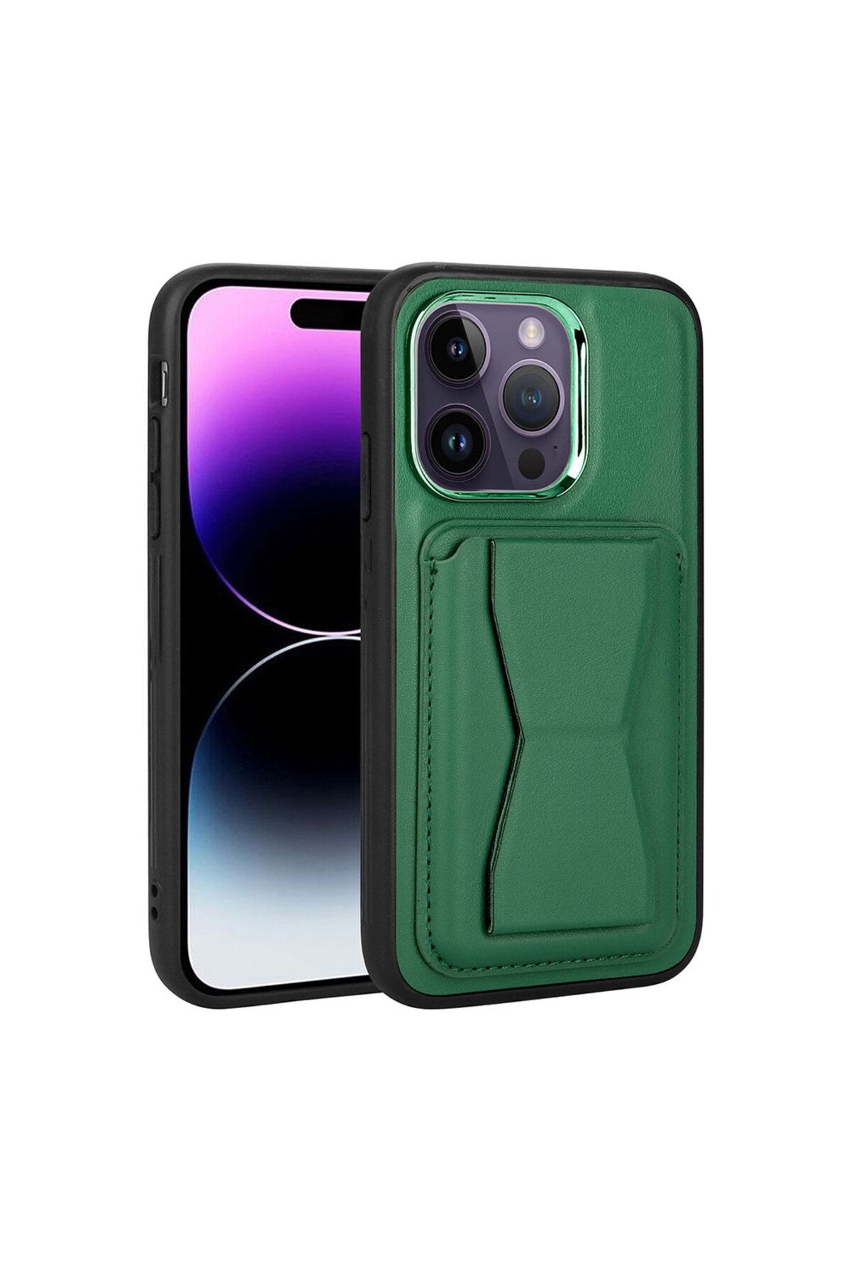 halkhouse İphone 14 Pro Max Kılıf Kartlıklı Standlı Pu Deri Yüksek Koruma Şık Lüks Memo Kapak