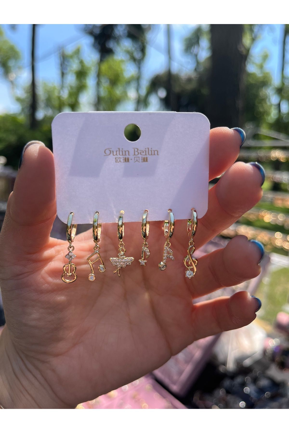nergis collection Kadın 925 ayar 6 lı Set Küpe
