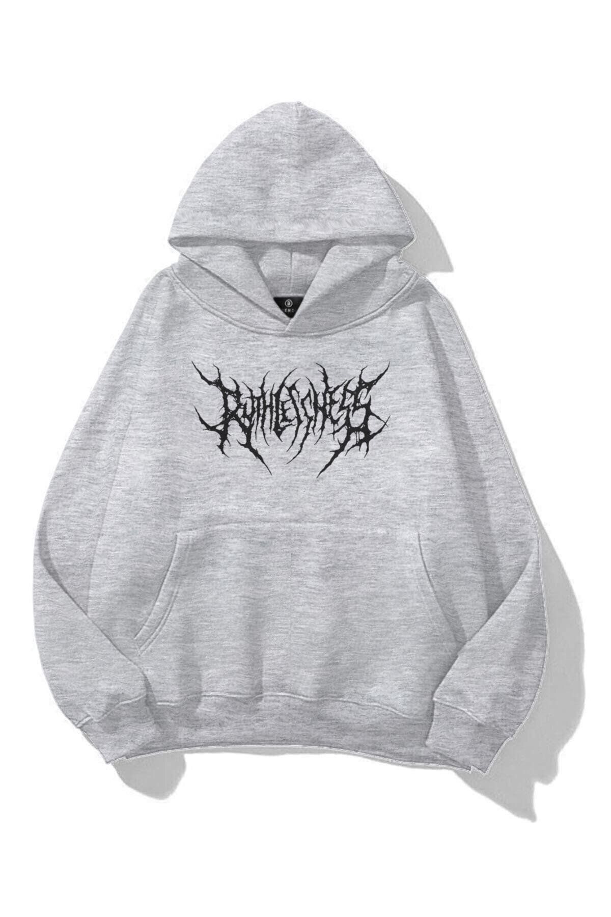 Boi Unisex Gothic Ruthless Sweatshirt Gri melanj
