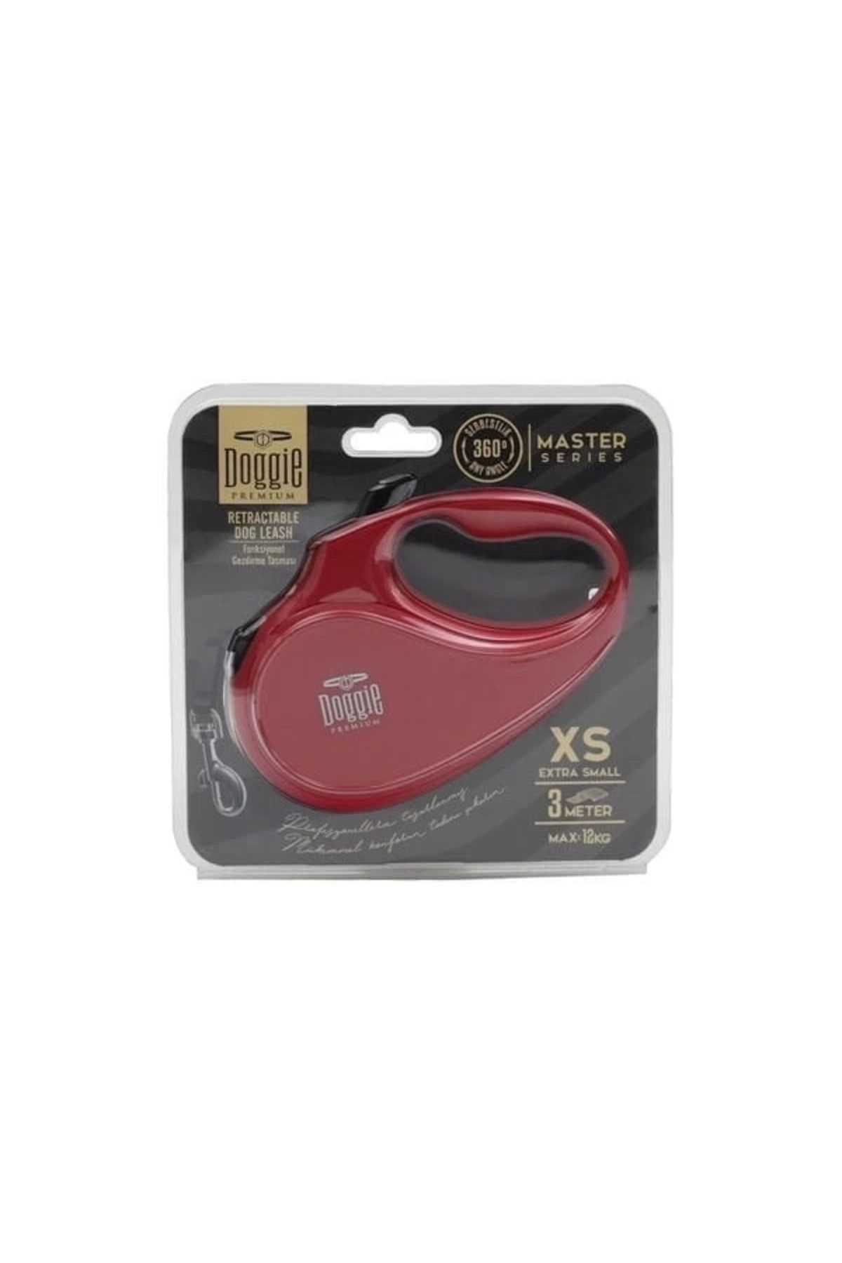 ShopNova Doggie Master Otomatik Köpek Uzatma Tasması Xsmall Kırmızı 12 Kg 3 Mt