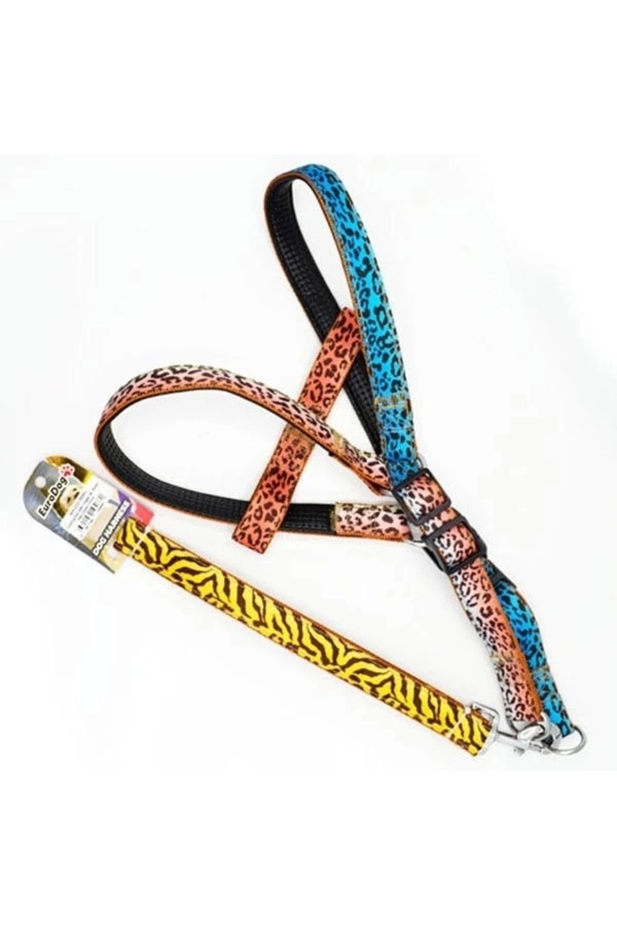 ShopNova Euro Dog Köpek Uzatma Tasması ve Göğüs Tasması Takımı Renkli 25 Mm 120 Cm