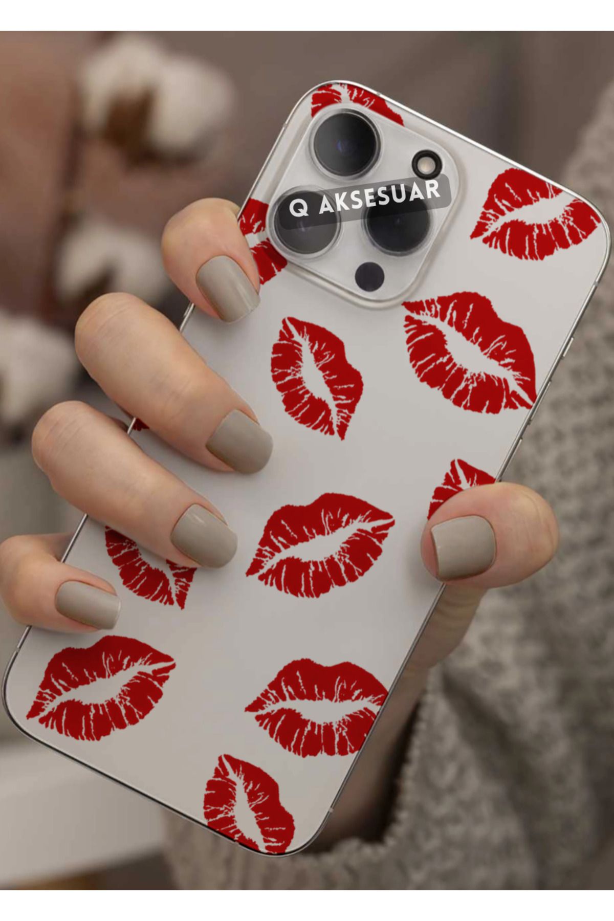 Q Aksesuar İnfinix Note 30 Uyumlu Dudak Tasarımlı Şeffaf Telefon Kılıfı Kapak Case