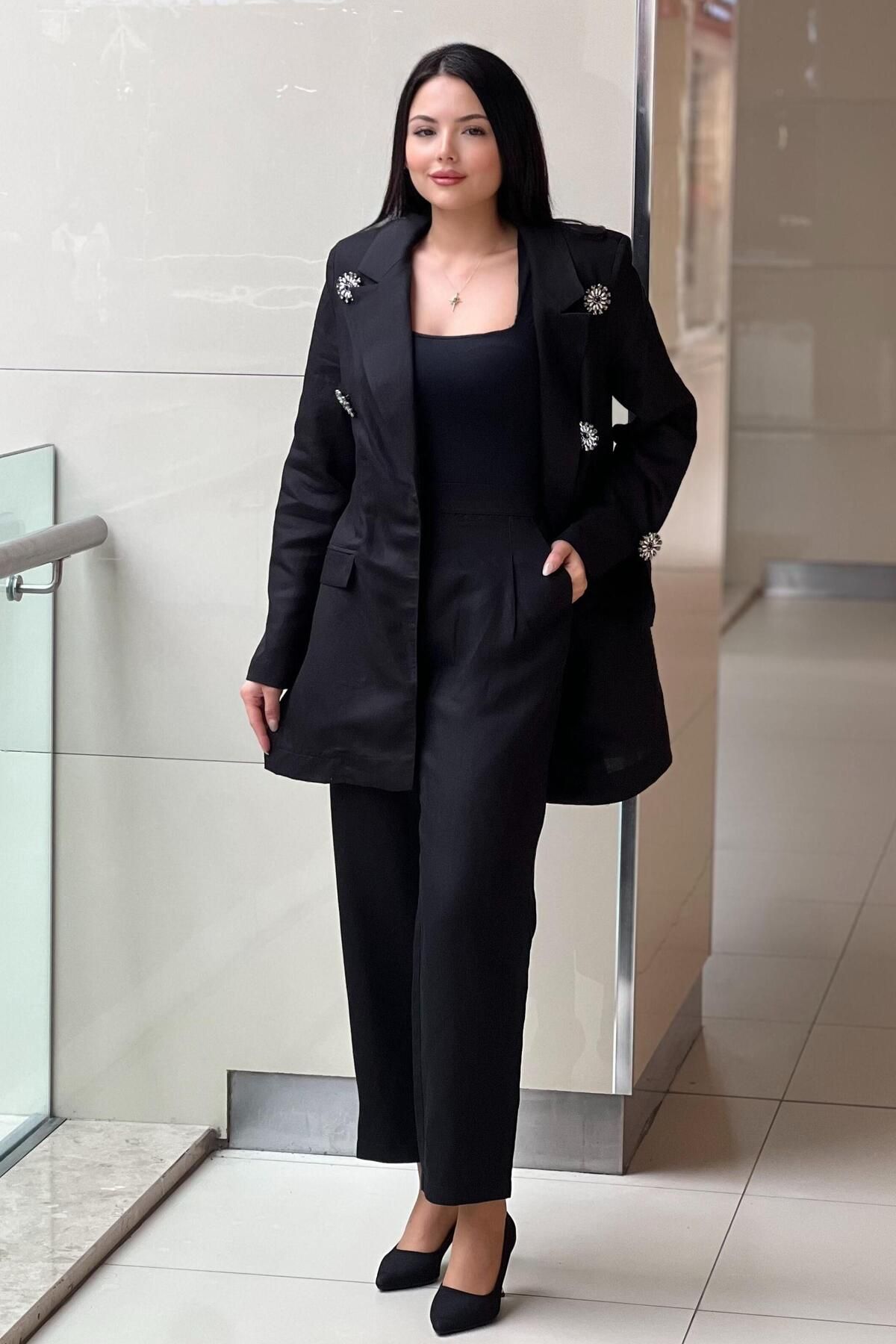 Missemramiss Linen Keten Ceket Pantolon Takım