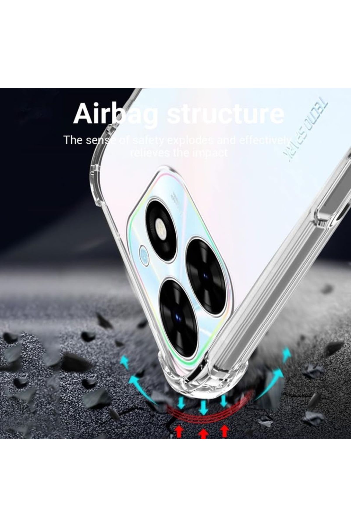 SKYDDAR INNOVATION-Husă pentru Tecno Spark 20, rezistentă la șocuri, transparentă, din silicon subțire, set de autocolante 6