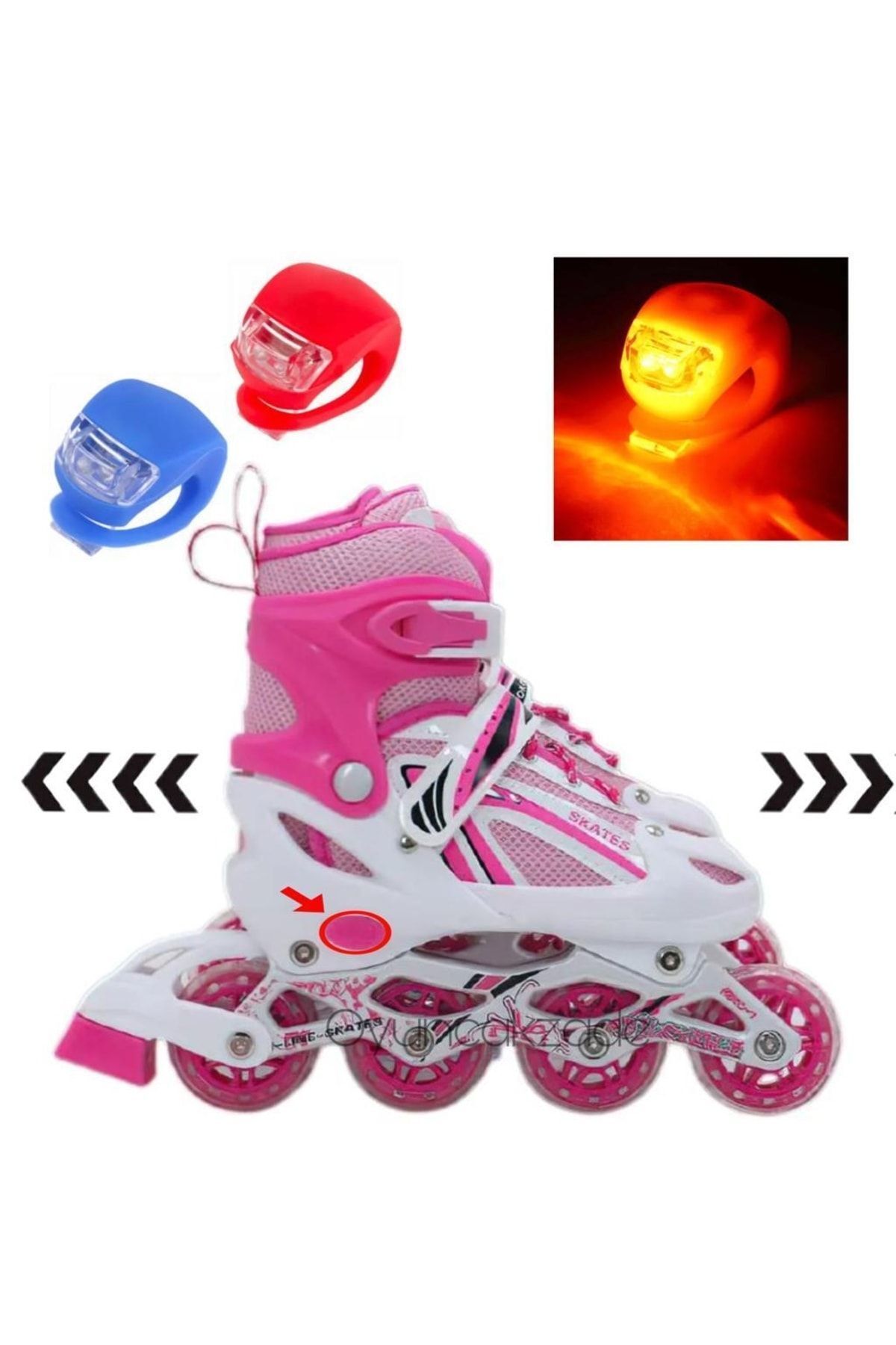 SerenityHaven Paten Işıklı Boy Ayarlanabilir Alüminyum Gövde 2 Fonsiyonlu Çocuk Alıştırma Pateni Led Işıkı