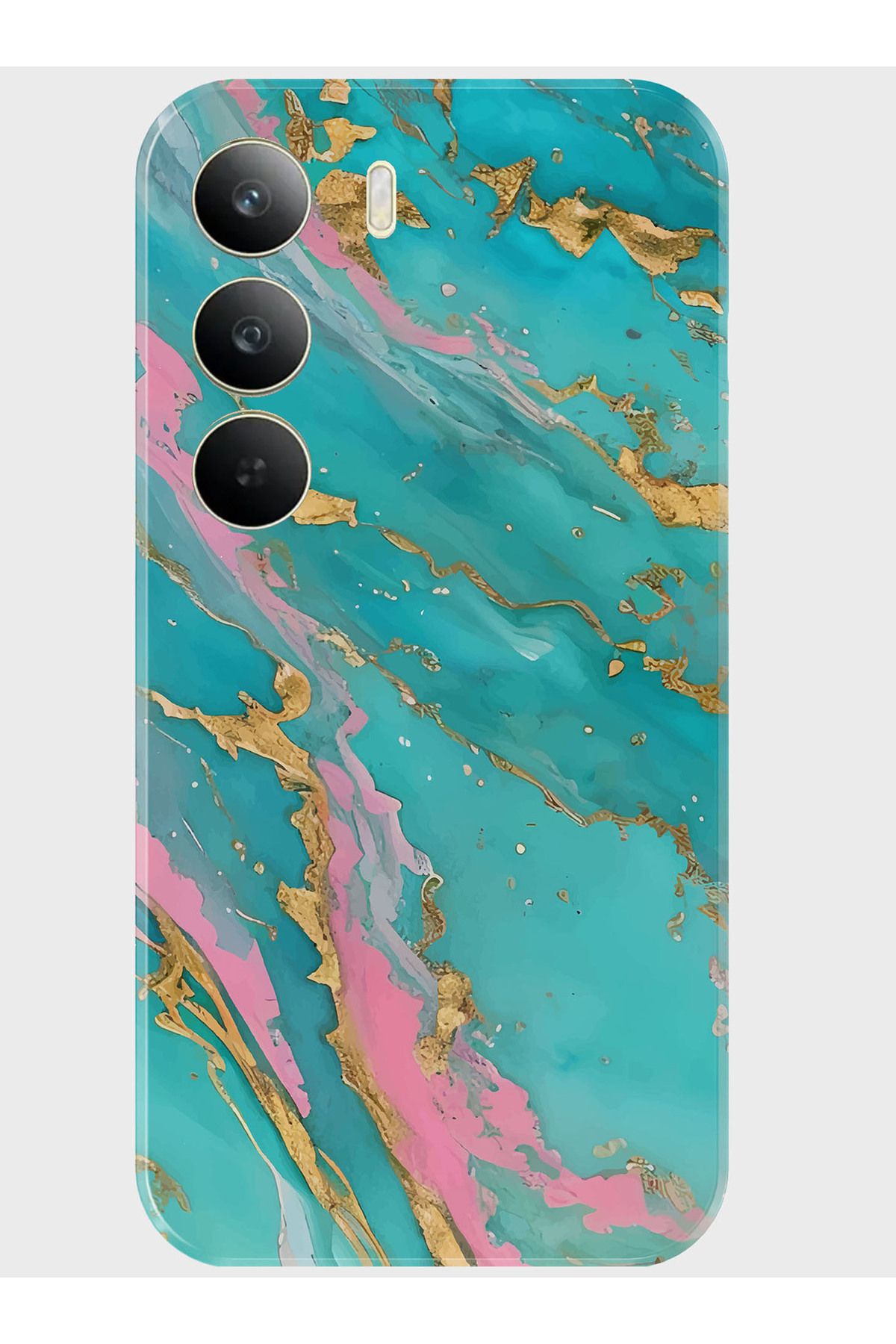 Activist Tecno Camon 40 4G Kılıf Kamera Korumalı Baskılı Silikon Kapak - turquoisemarble