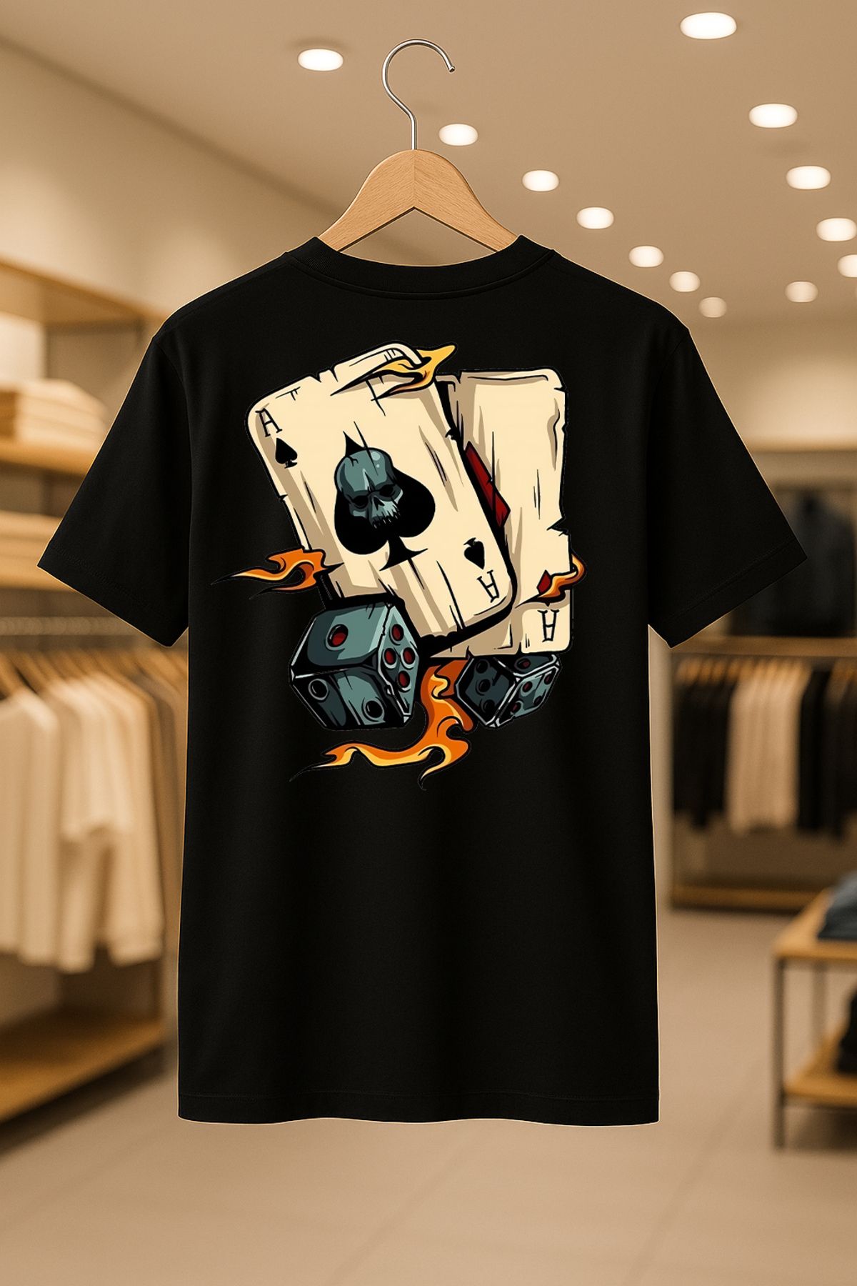 SELF CONTROL Poker Oversize Unisex %100 Pamuklu Nefes Alan Kalin Kumaşlı T-Shirt