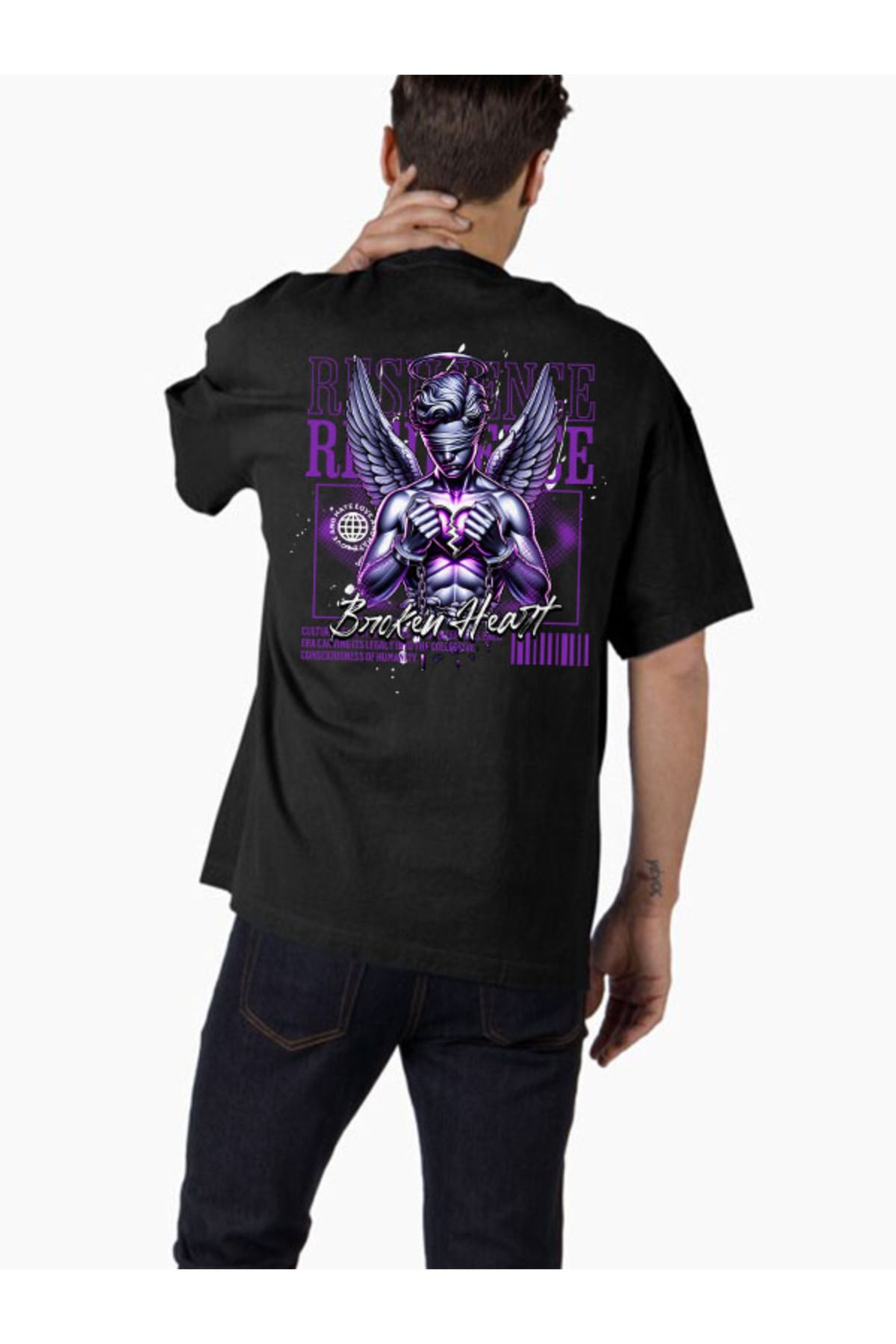 COMVİCHO Unisex streetwear111 Tasarım Baskılı Oversize T-Shirt