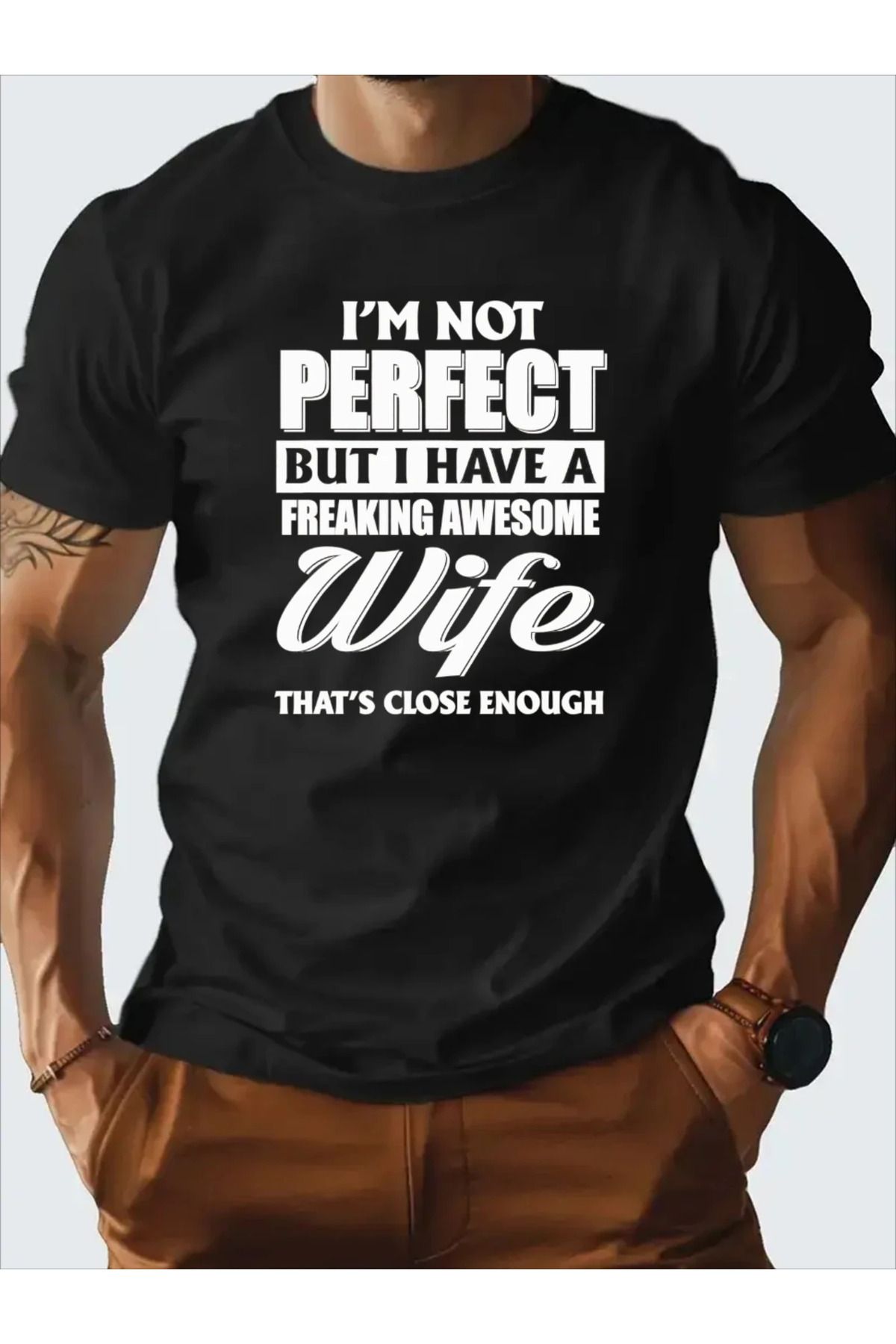 LUNAVISTA I am not Perfect Baskılı Bisiklet Yaka Kısa Kol T-shirt